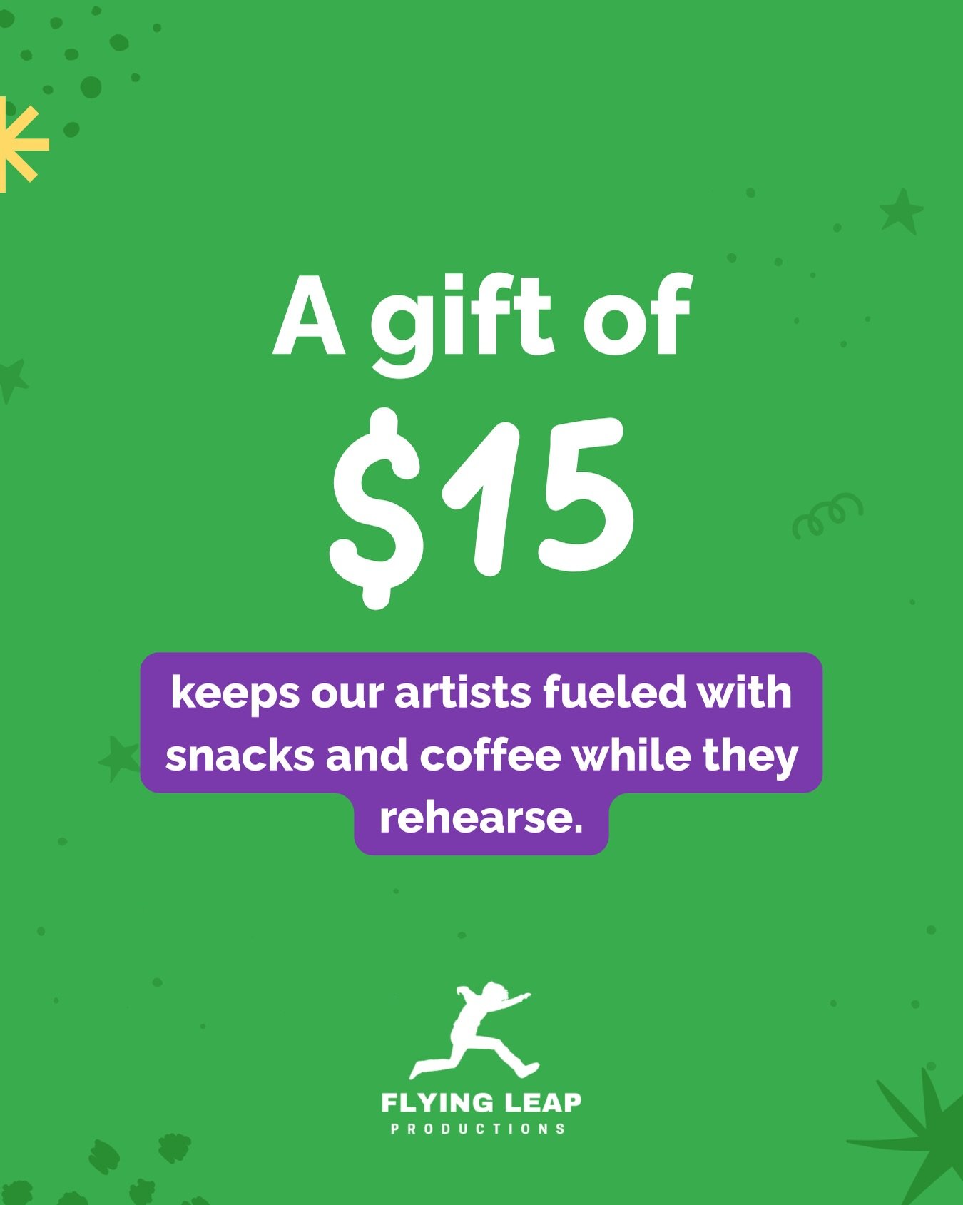 Every gift supports playful, hands-on performances for families.

If you would like to make a gift, you can donate through the link in our bio.

Thank you for helping Flying Leap continue this work with care and imagination. 💛