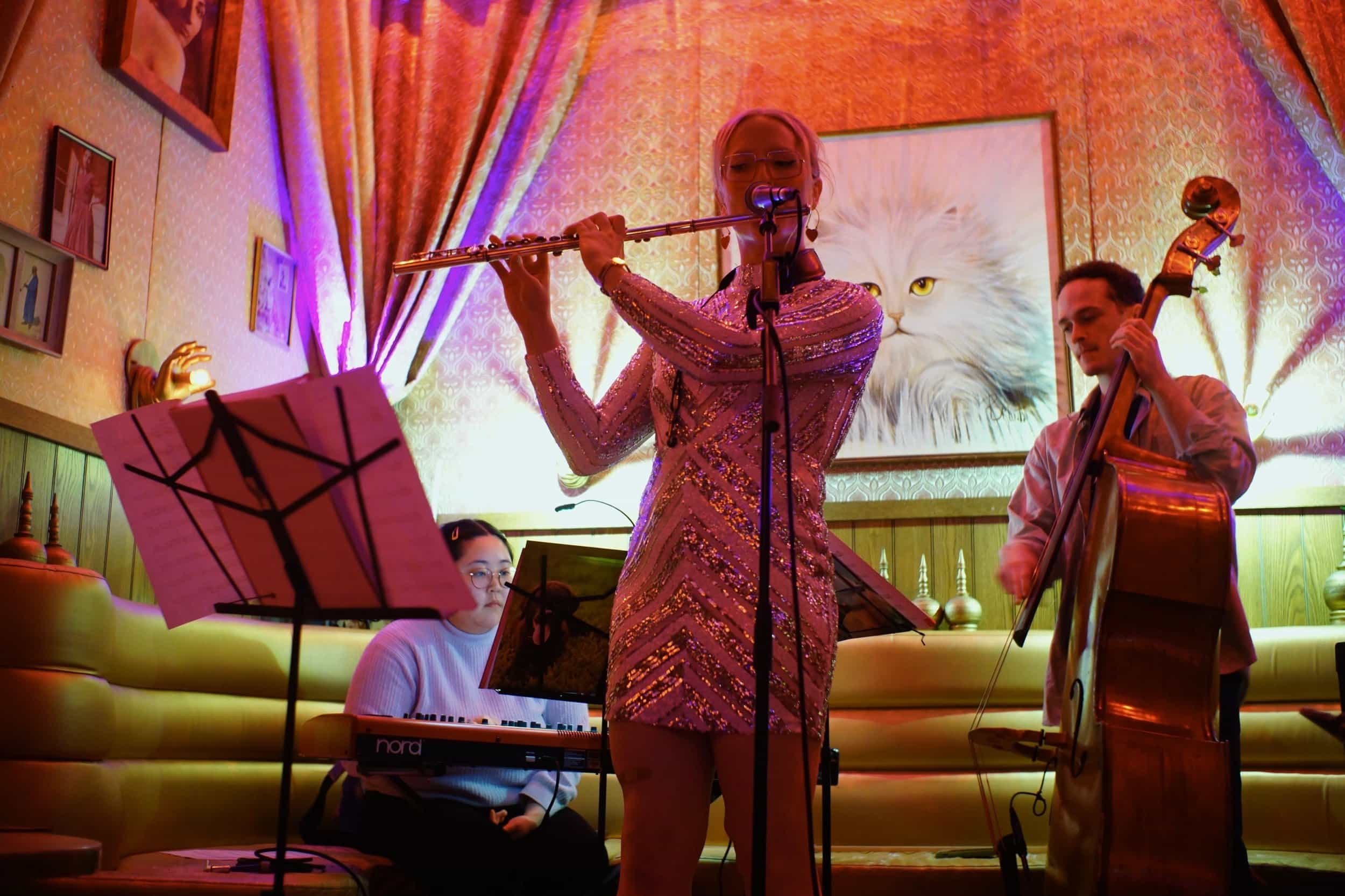 betty and cellist and keyboardist performing