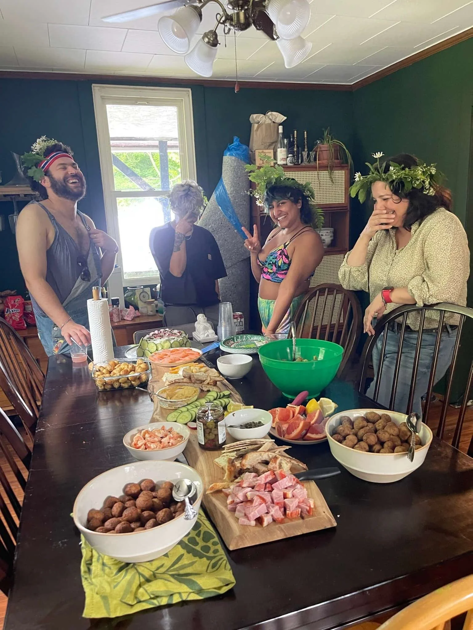 Logan and friends Maria, Misha, and Carla