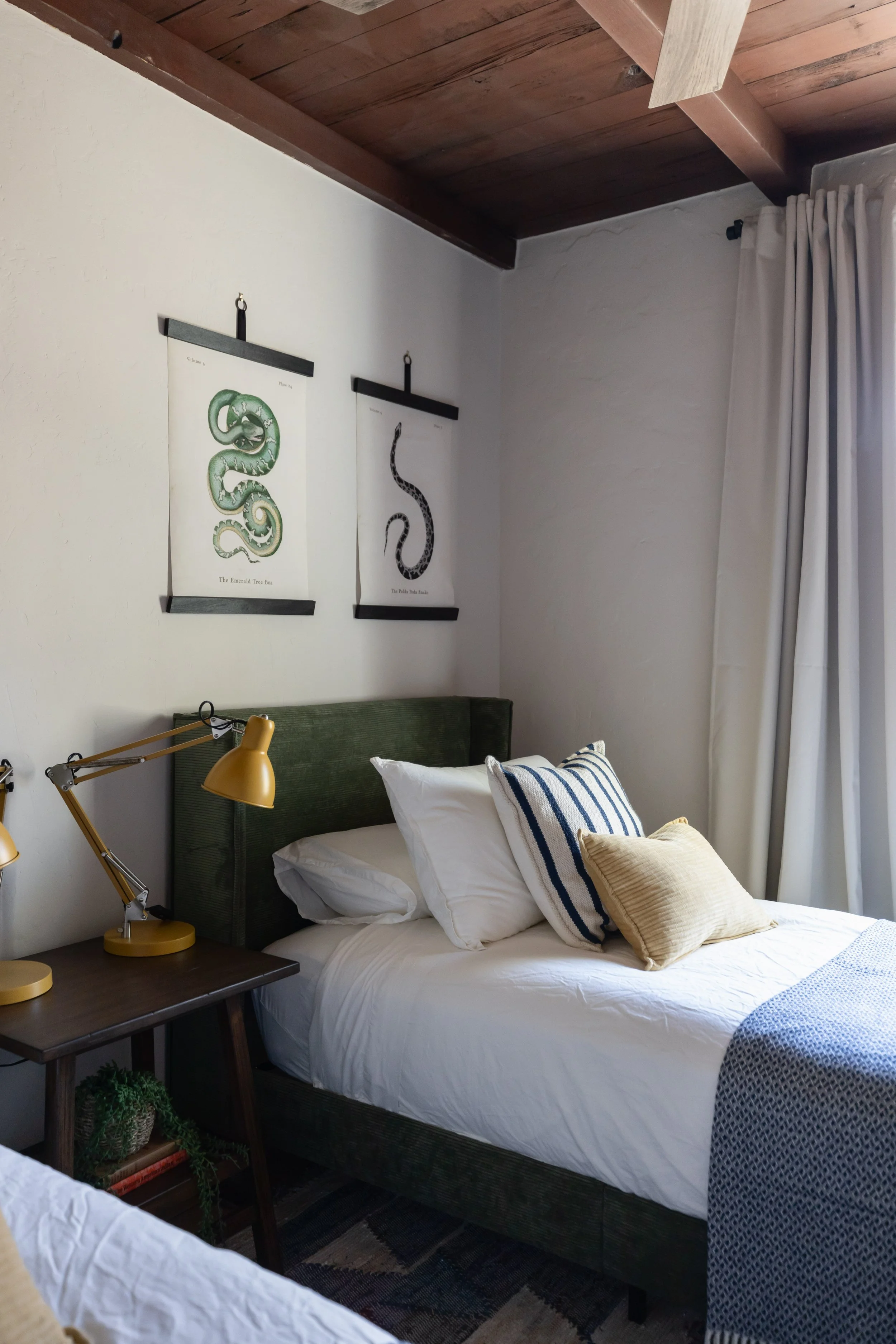 Kids bedroom design in a remodeled Tucson historic home featuring cozy layers, natural materials, and relaxed Southwest style.