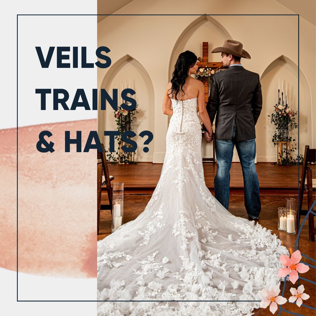 &quot;It's all in the details - from the dress to the veil to the groom's stylish hat, every element counts on the big day. 💍💐&quot; 
🌺: @bluepaisleyfloral 
🏛️: @allegroatx 
📸: @mtdphotography1914 
👗: @coreenasbridalgeorgetown

#WeddingDetails 