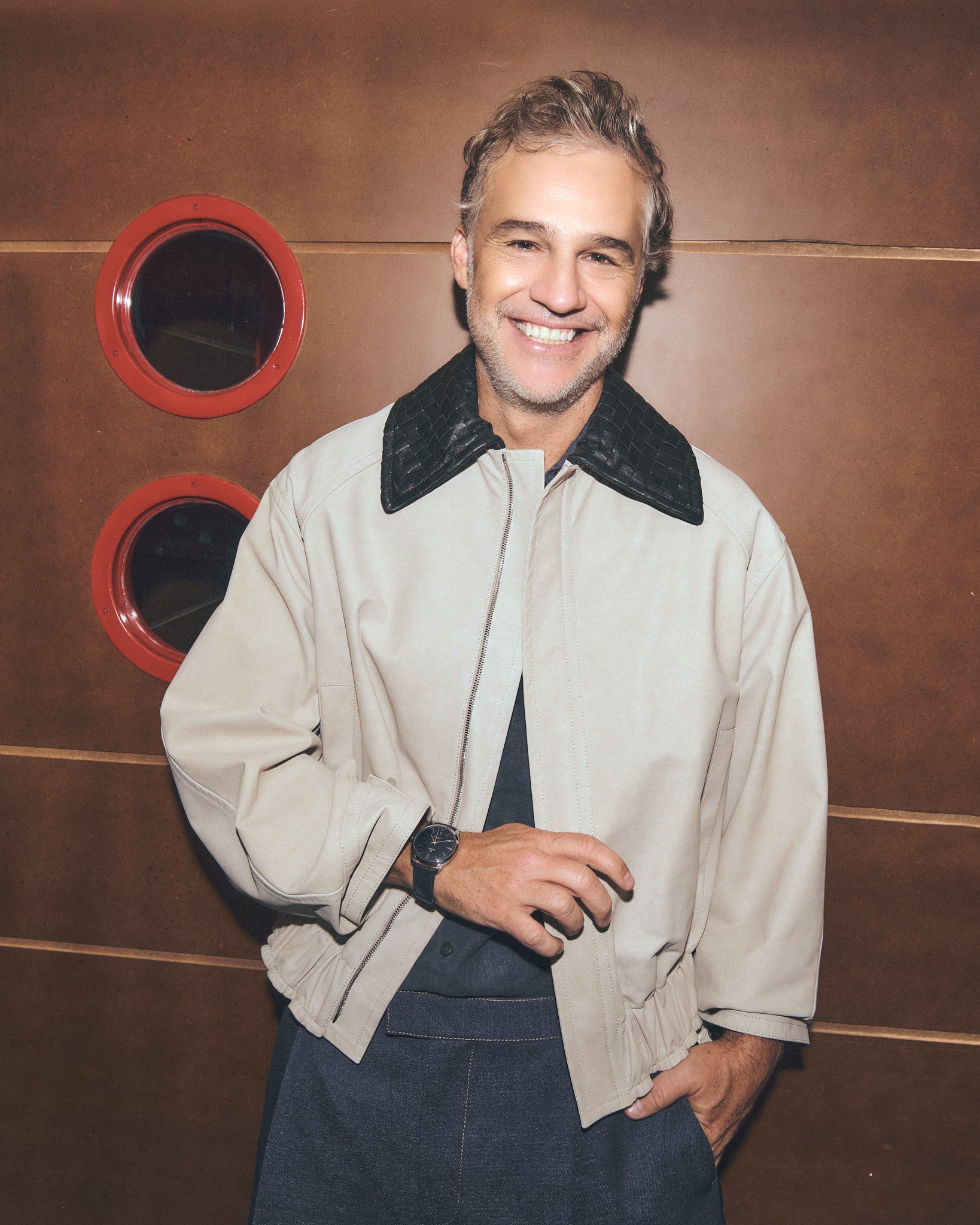 Miguel Pablo Medina wearing Bottega Veneta photographed by Mikey Sanchez.