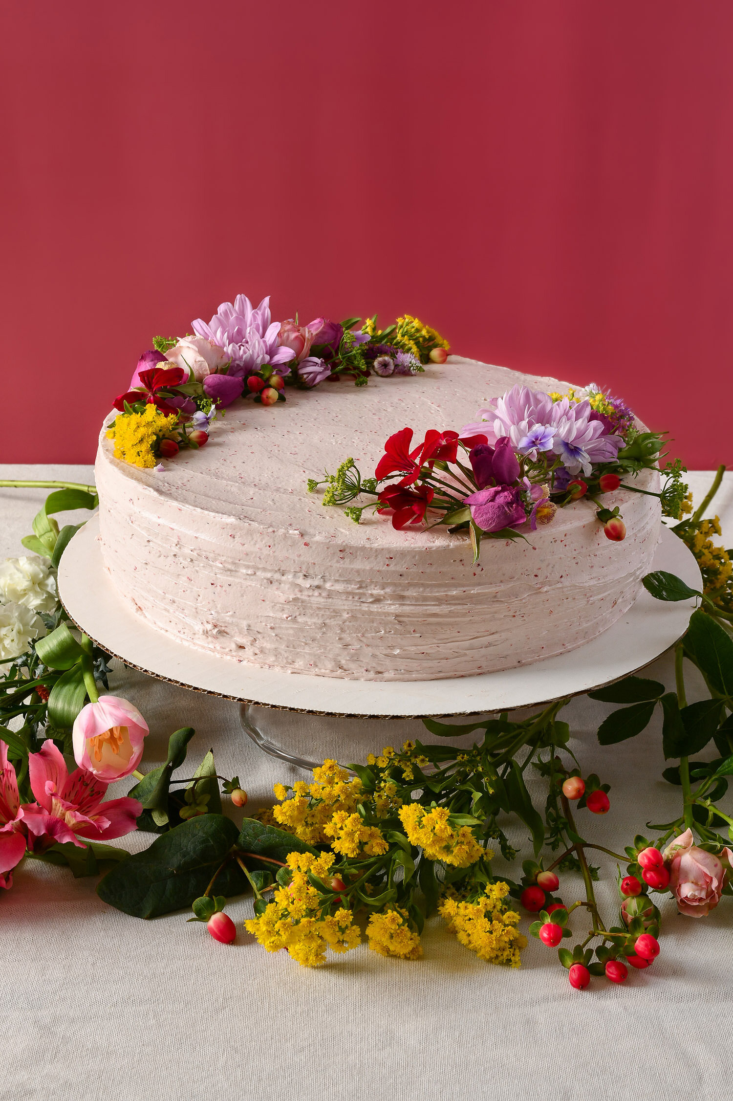 Single pink flower cake - Glance Cake