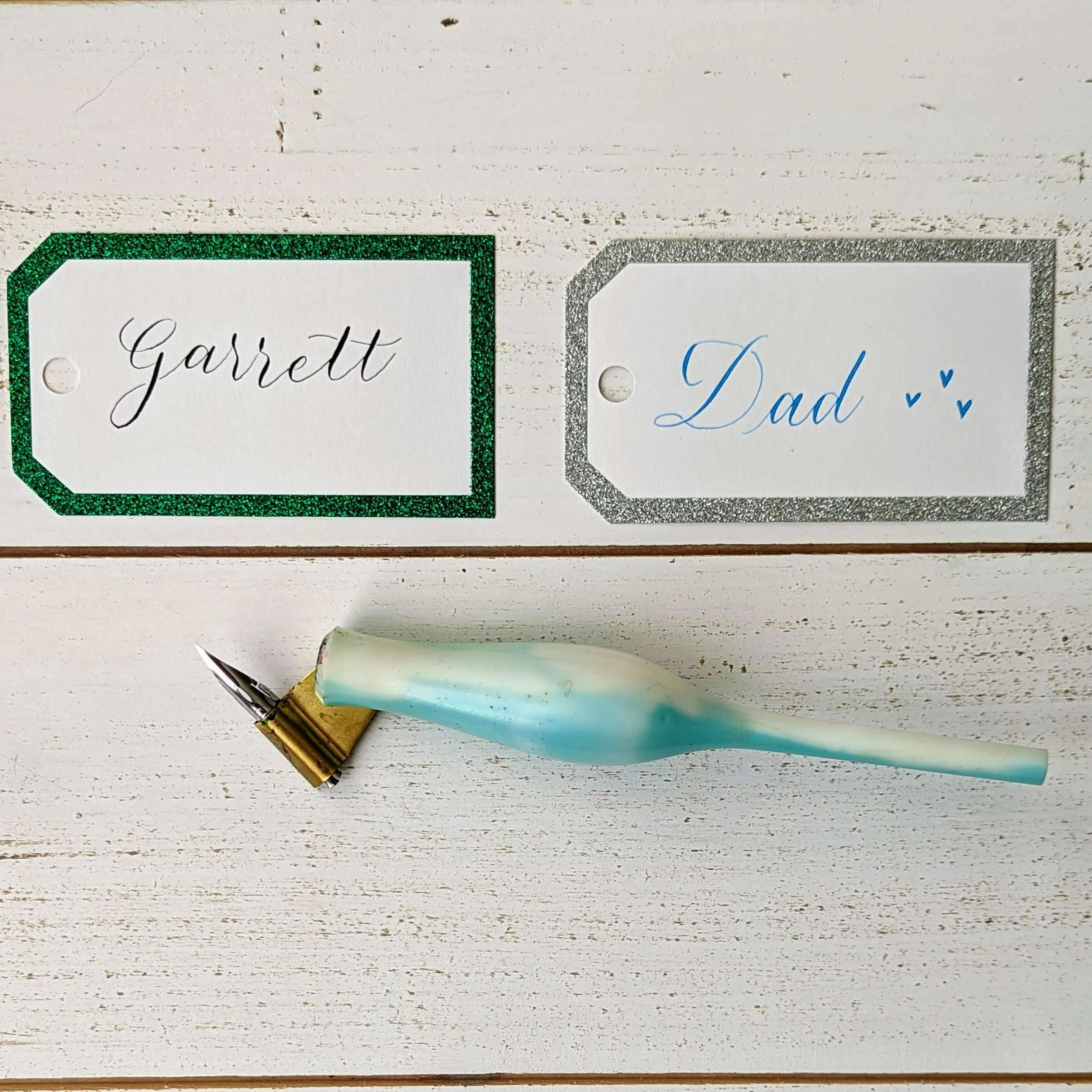 calligraphy gift tags