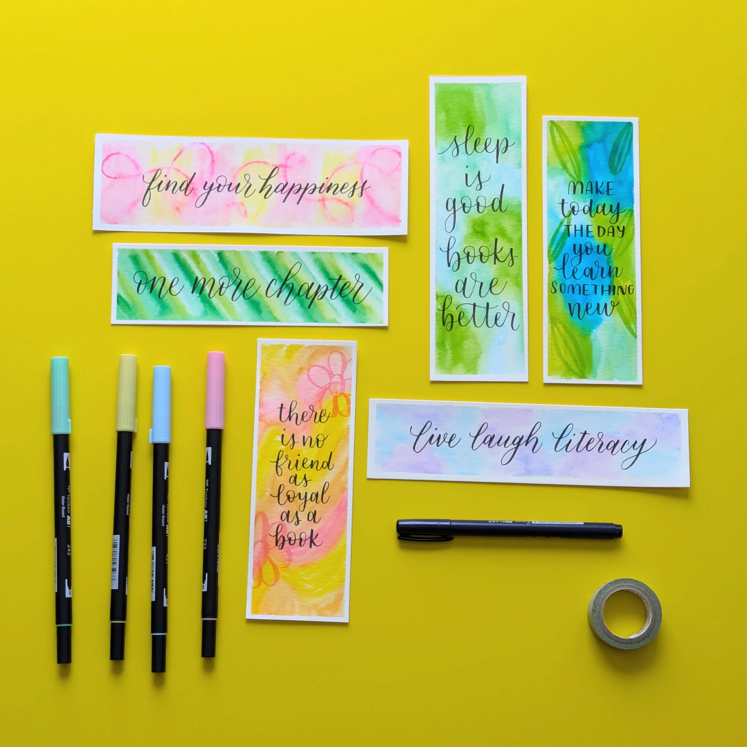 Beginning Brush Lettering: Bookmarks