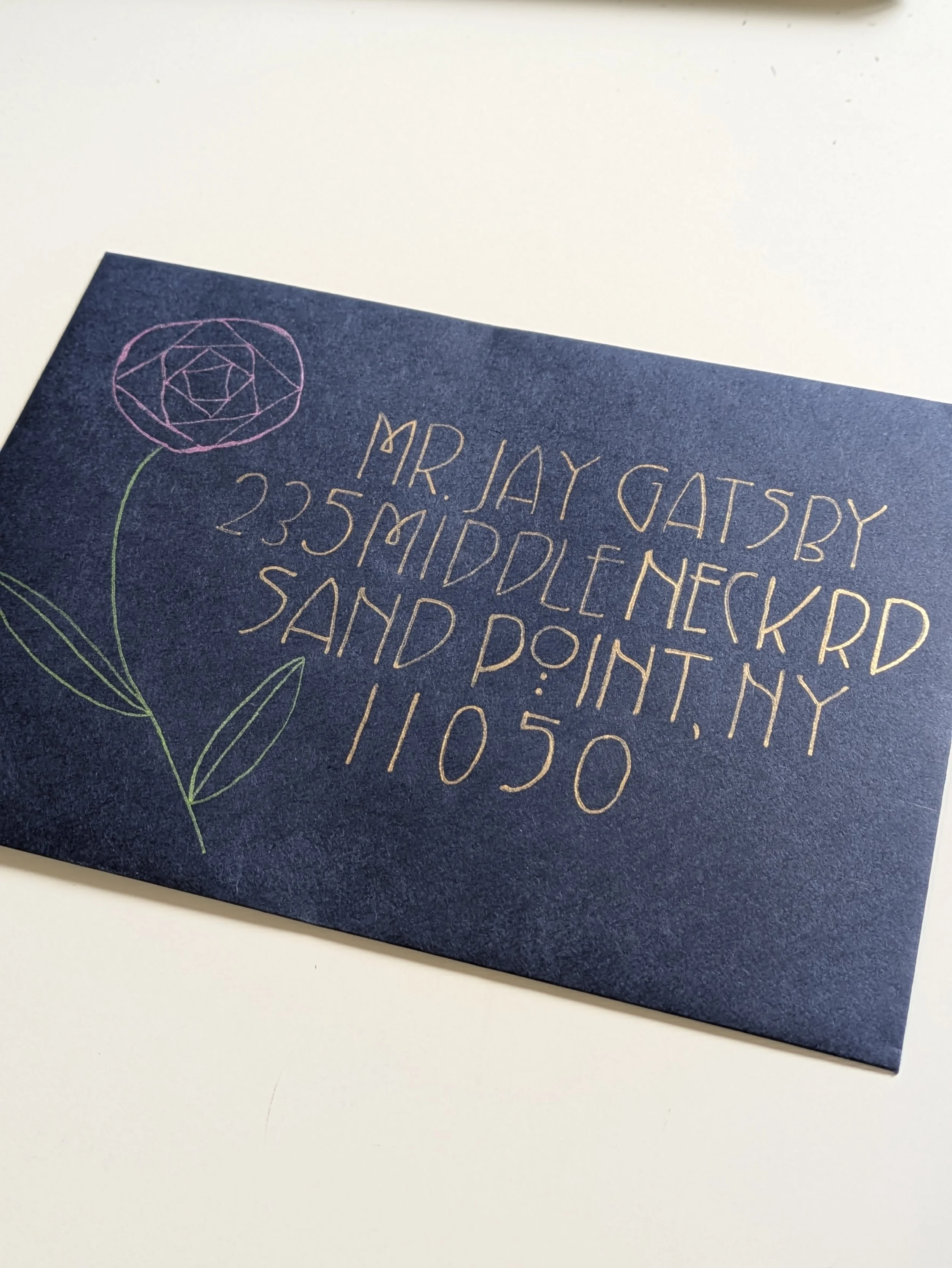 envelope addressed in art noveau calligraphy