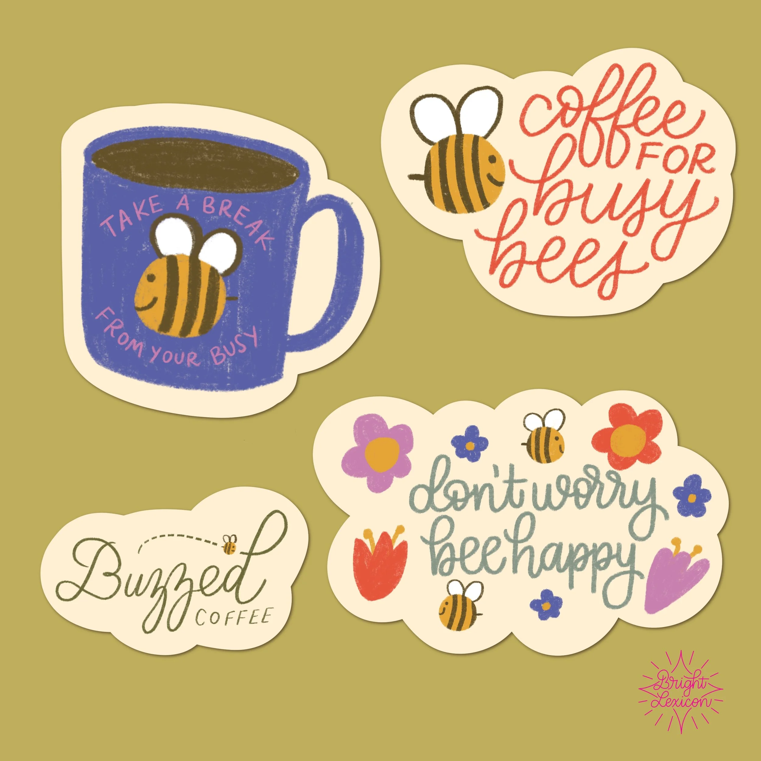 sticker designs for Buzzed Coffee