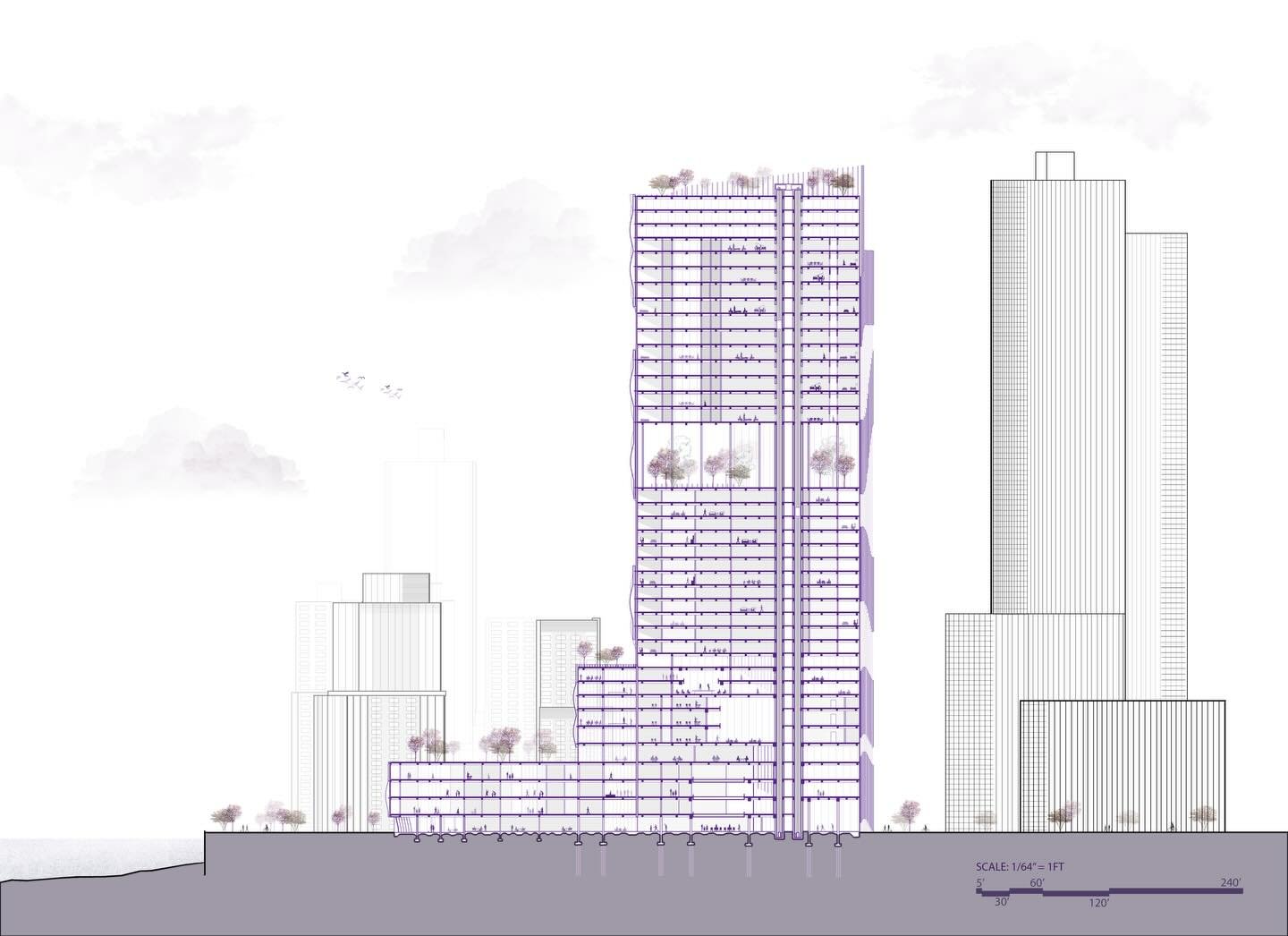 Rethinking what it means to live, work, and shop in New York - our project imagines a more balanced future for young workers in Battery Park City by shifting the focus from living to work towards working to live. We, as EFFLO studio, are working with