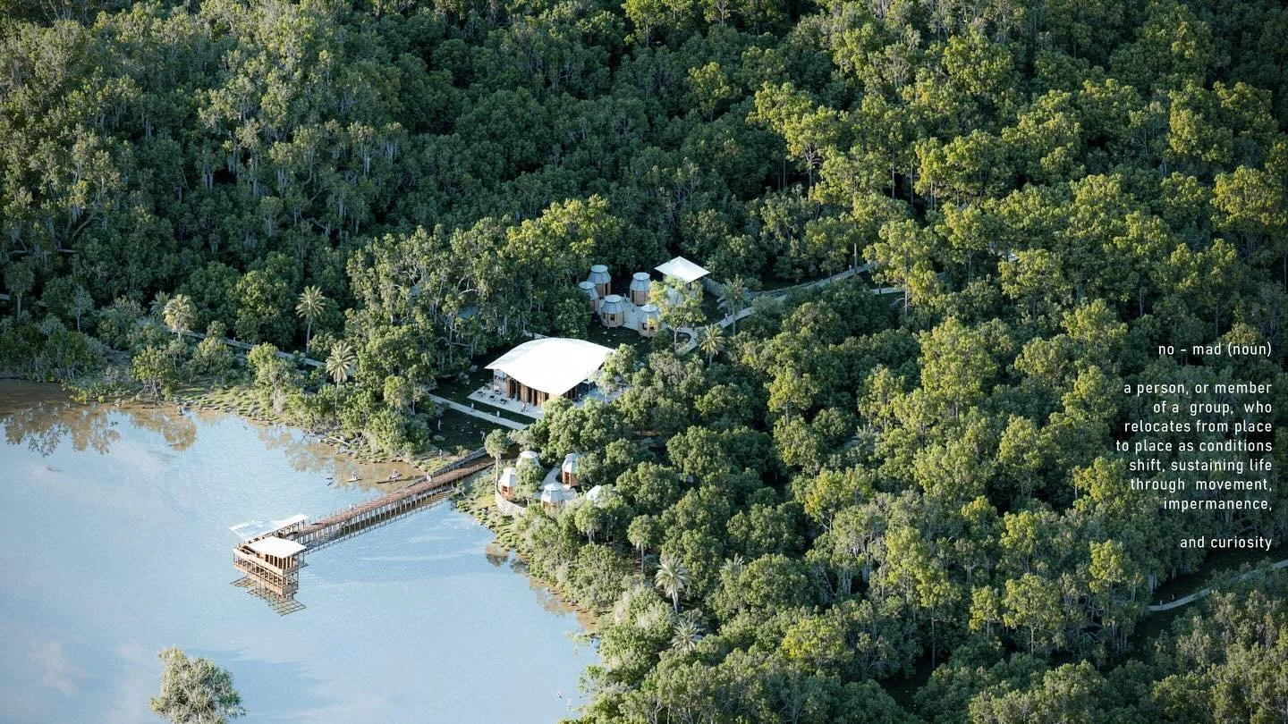 NOMAD │ The Migratory Field Station is an immersive project that hosts researchers and visiting undergraduate students to foster education, research, and ecological awareness. The site is composed of field stations, yurt villages, and supplementary p