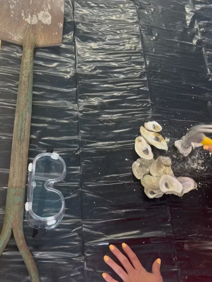 Exploring the making of oystercrete!!! From casting forms to mixing the aggregate that shapes our oyster castles! Special thanks to @dinorahmschulte for sharing the process with us :)