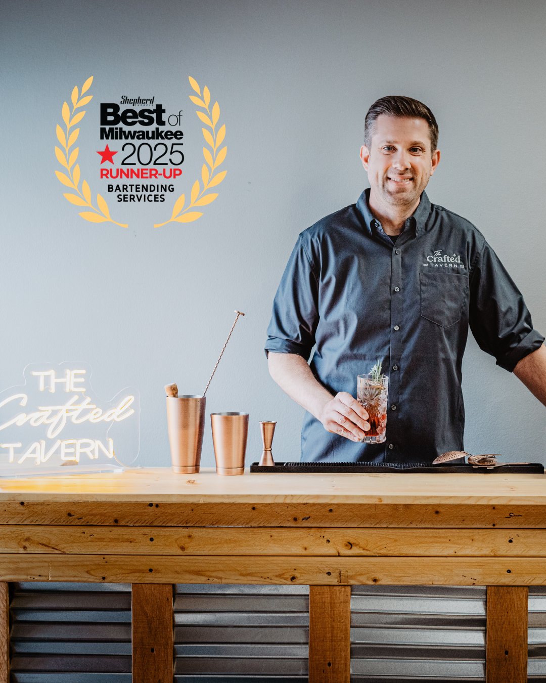 Starting 2026 on a high note 🍾🥂⁠
⁠
We&rsquo;re proud to have @thecraftedtavern named one of the Best Bartending Services in Milwaukee by the @shepherdexpress. And honestly, what a way to kick off the year!⁠
⁠
From seamless bar setups to classic coc