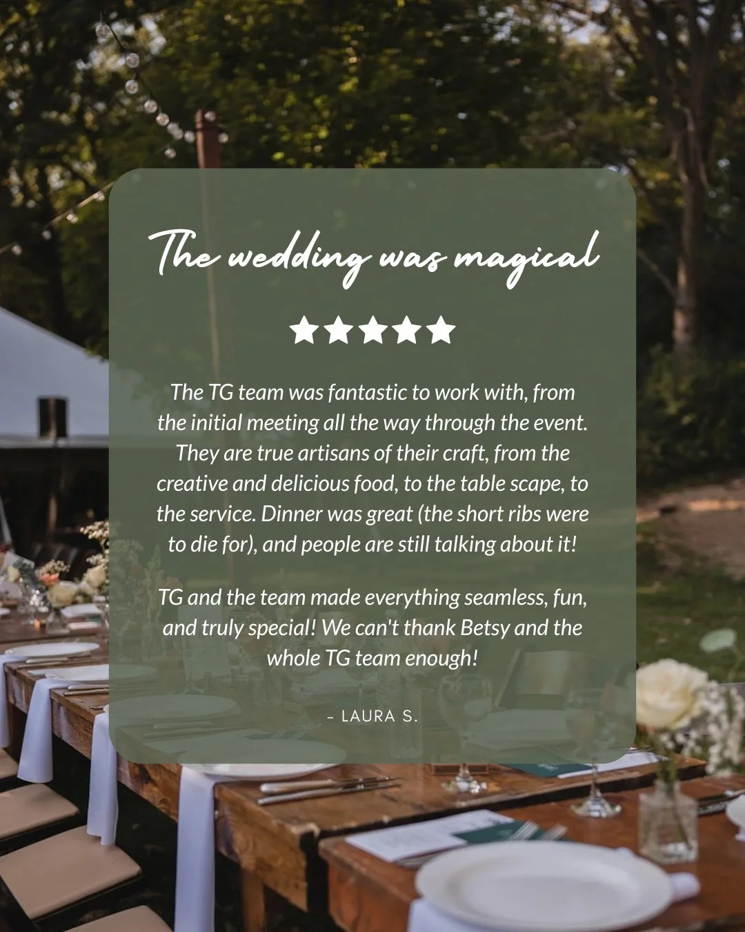 Proof that our short ribs mean business.⁠
⁠
We loved every minute of this beautiful celebration at Camp Wandawega. Congratulations Isabella &amp; Luke ✨️⁠
⁠
📷️: @theuttkes