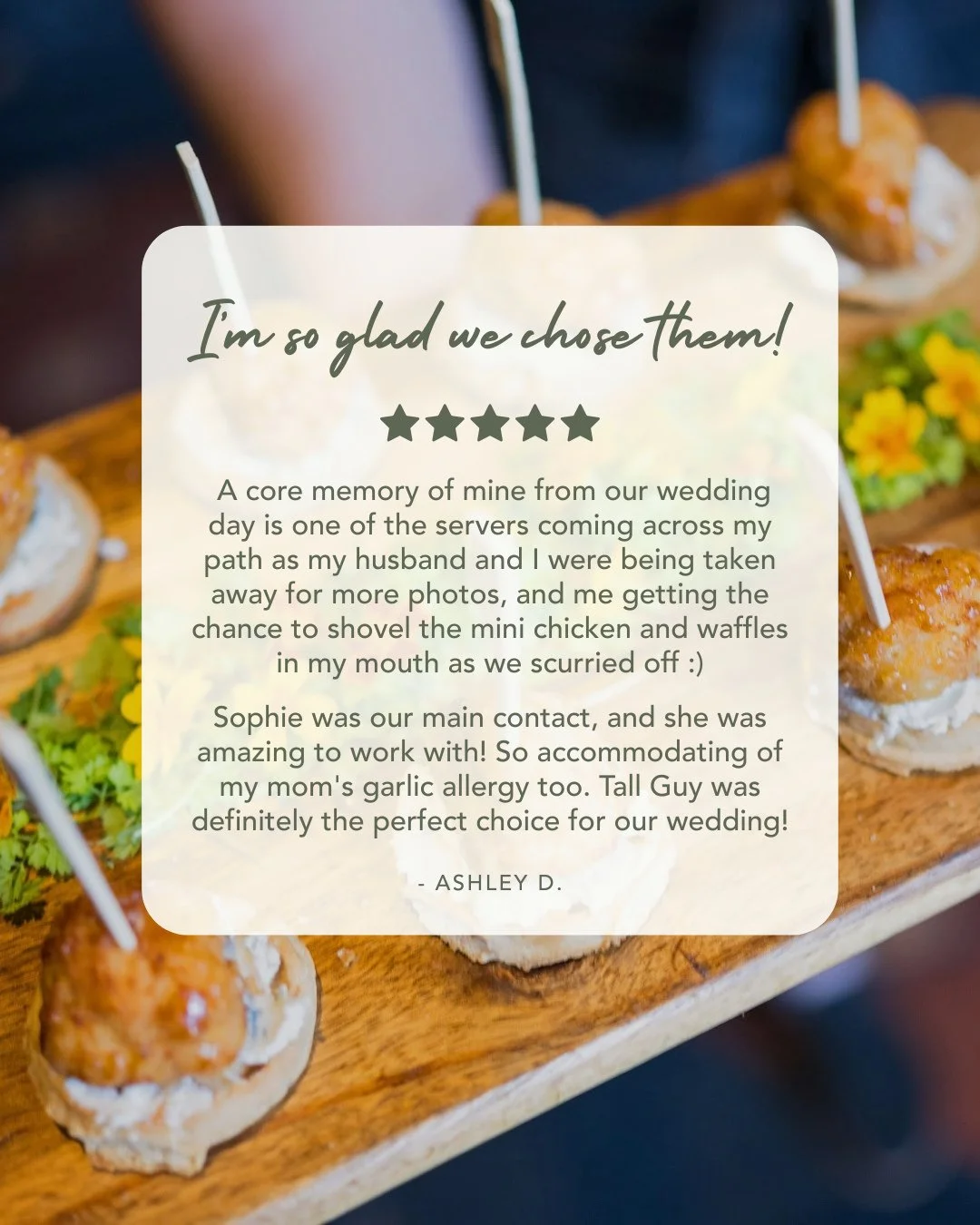 They said Sunday brunch. We said absolutely.⁠
⁠
If mini chicken and waffles cross your path, you grab one. Seven years of bad luck if you don&rsquo;t. Hey, we don&rsquo;t make the rules.⁠
⁠
We love it when couples lean into what feels like them. Sund