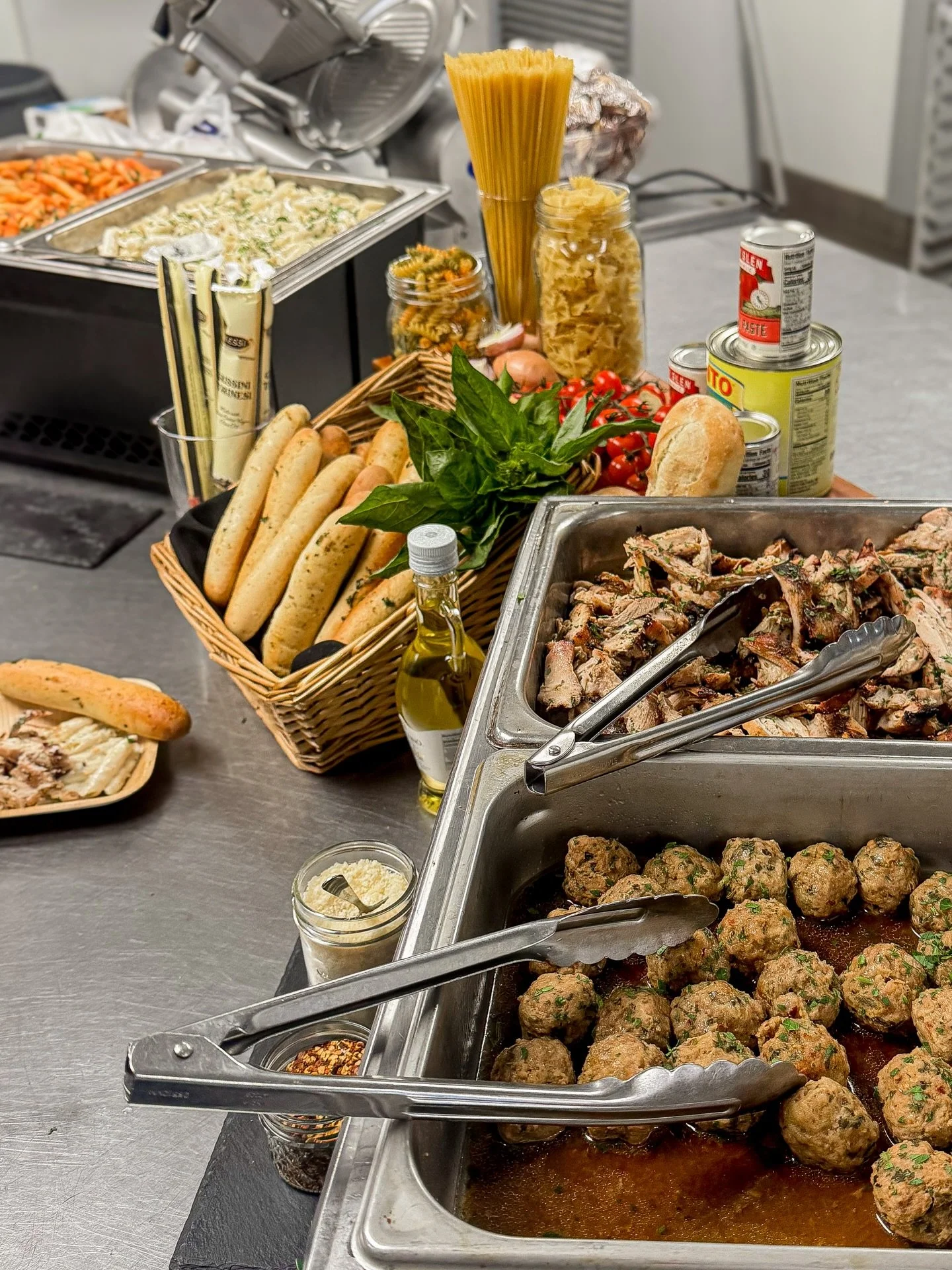 We&rsquo;re working on some new stations to add to the menu. Any guesses? 🍝🥖🌿🍅