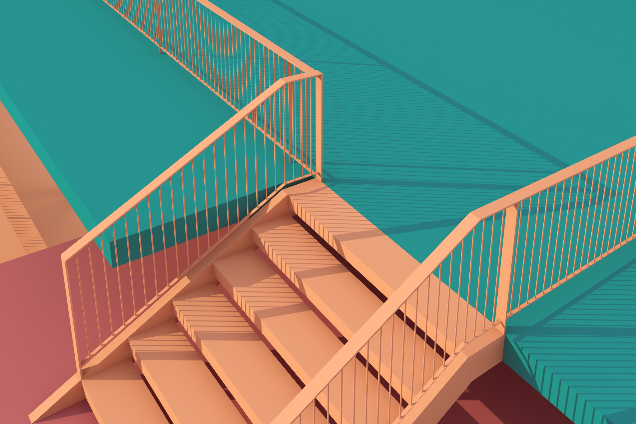 Abstract stairs and shadows represent the steps to understanding your emotions. Learn how to therapist relationship anxiety with dating therapy in Portland, Oregon. We can help you navigate the path forward in and around zip code 97035.