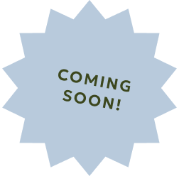 coming soon icon in a blue shape