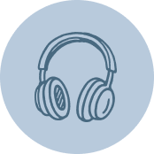 blue headphones illustration