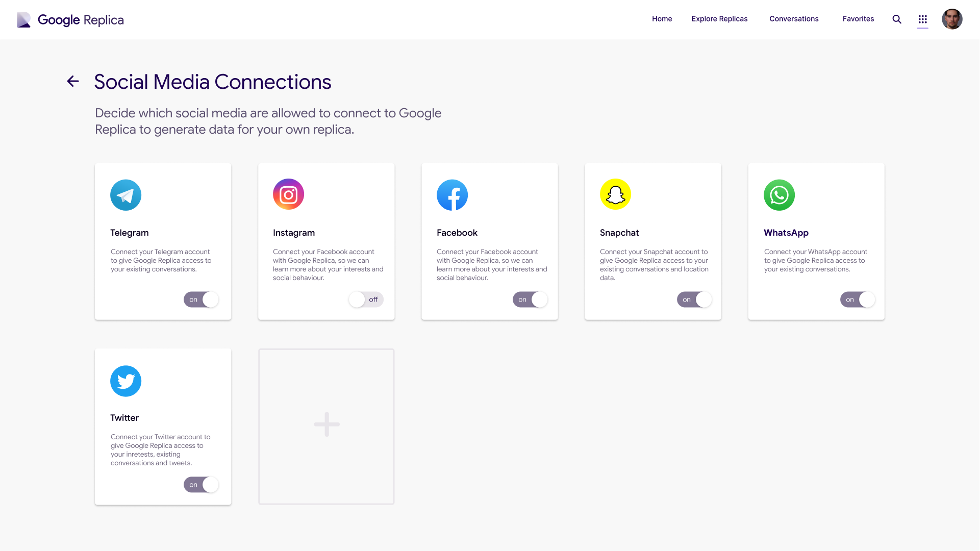 Google Replica kombiniert Basisdaten aus digitalen Plattformen mit kontinuierlich erhobenen Voice- und Biometric-Scans der Google Ark und schafft so ein laufend aktualisiertes, präzises digitales Nutzerprofil.