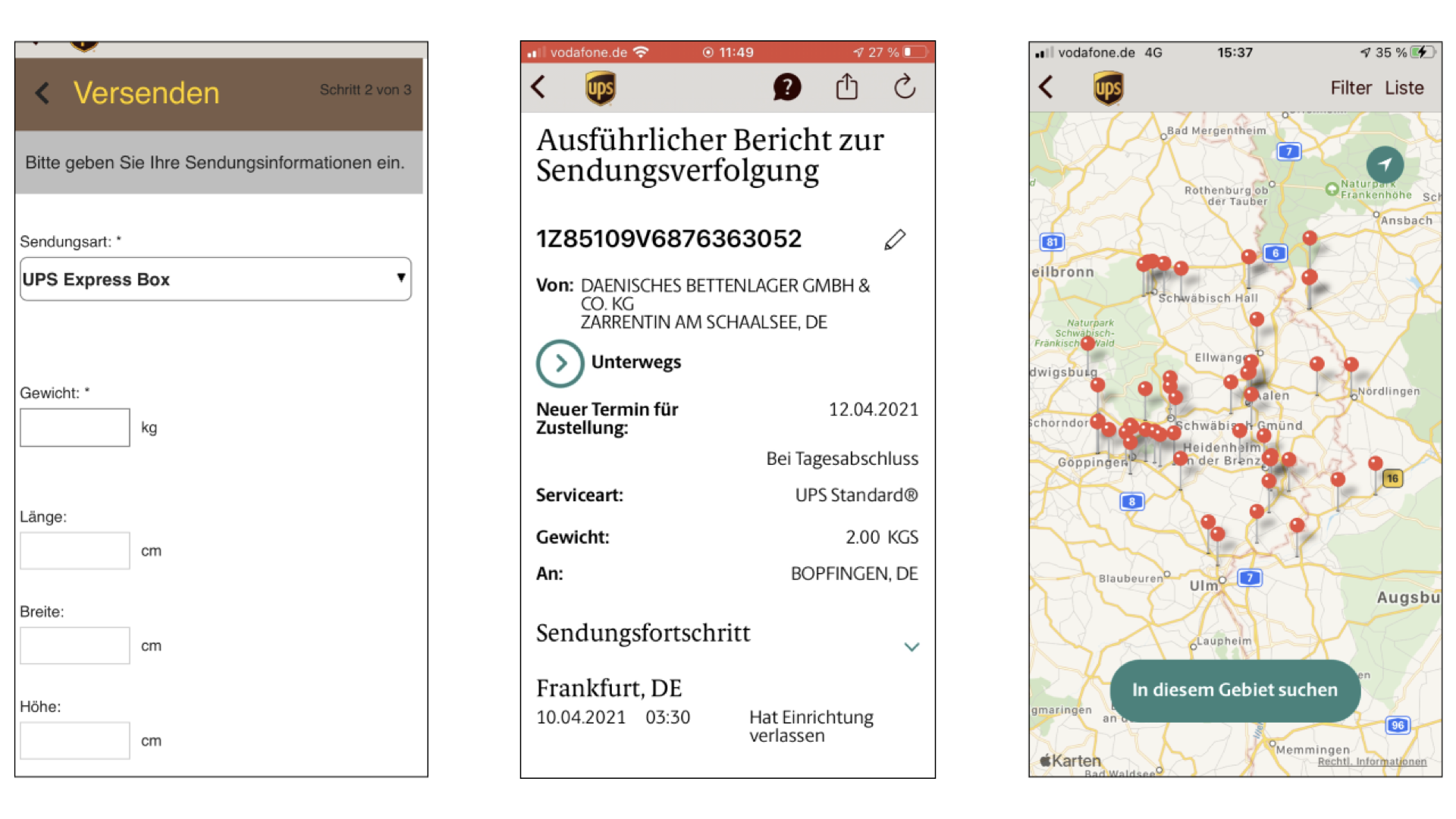 Die bestehende UPS App wird als unübersichtlich und überladen wahrgenommen, was zentrale Nutzeraufgaben erschwert und Effizienz sowie Nutzerzufriedenheit deutlich reduziert.