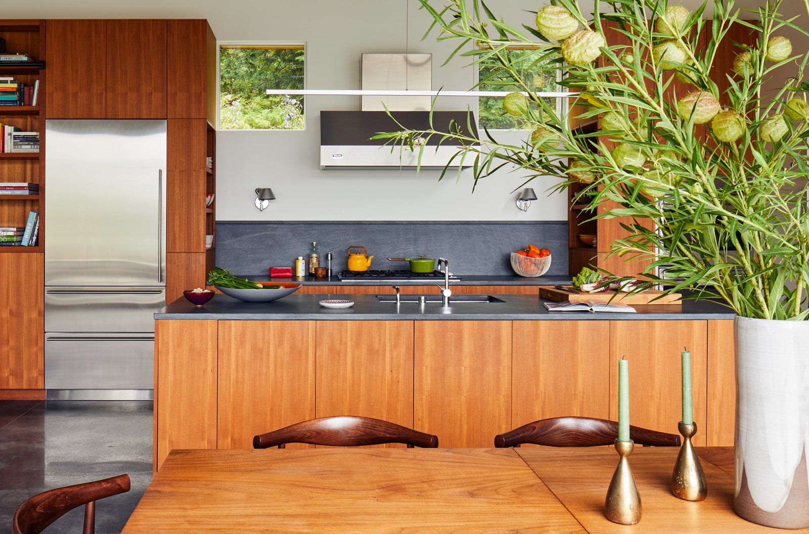   The kitchen is one of McBride's favorite architectural moments in the open-concept great room.  