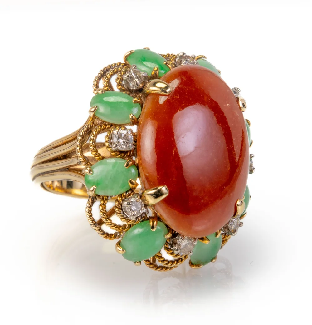 Lot 7: 14k Carnelian Cabochon Ring