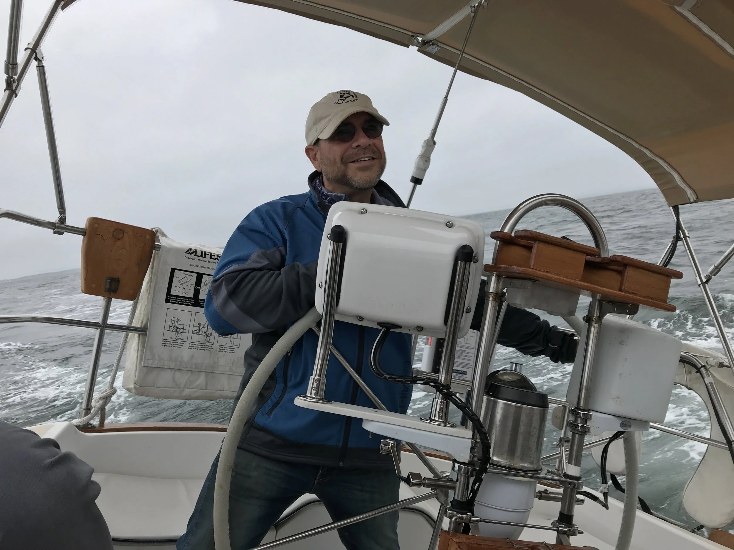 Tim Sailing on Buzzards Bay, Mass.