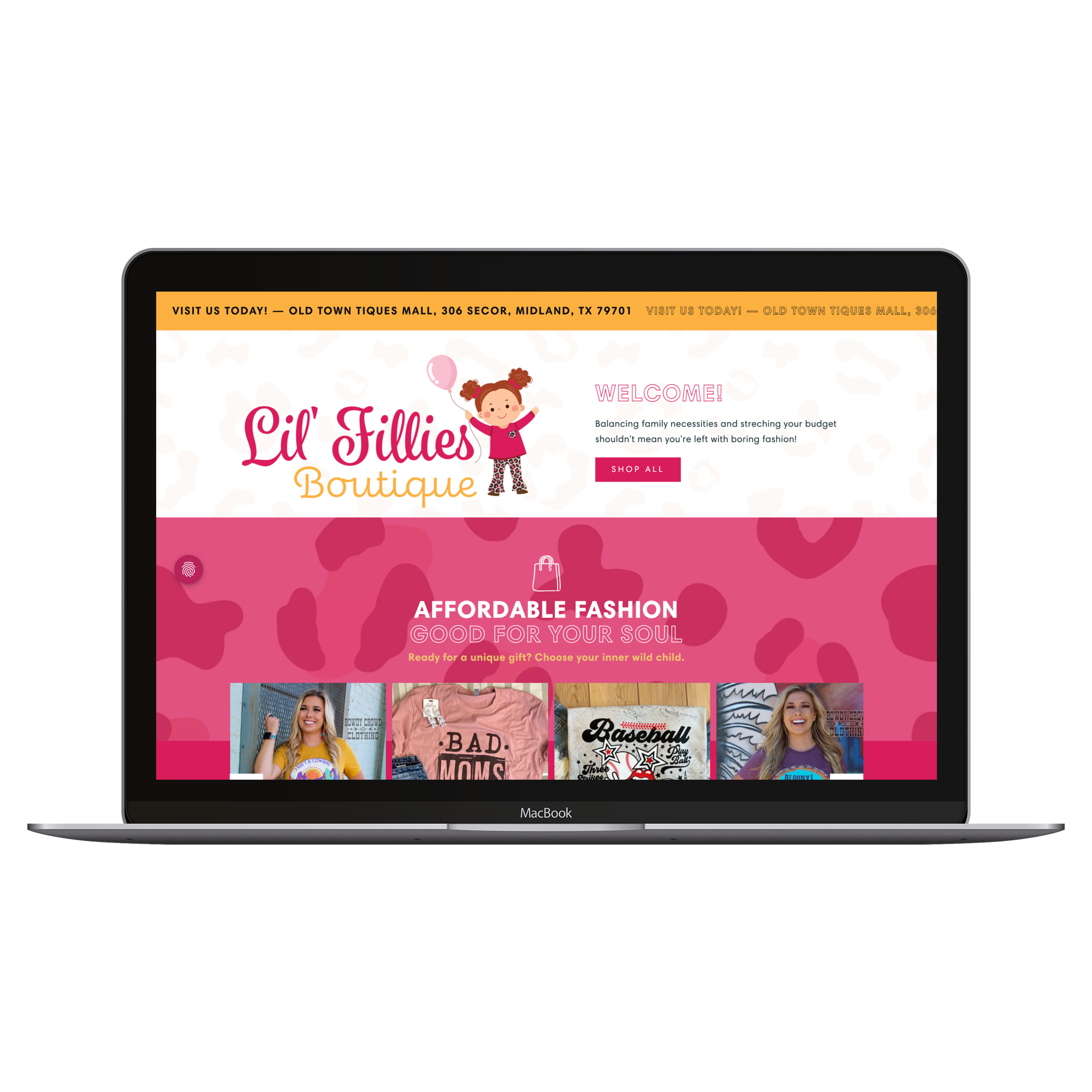 Web Designer Example of Shopify Boutique Drop Shipping Website