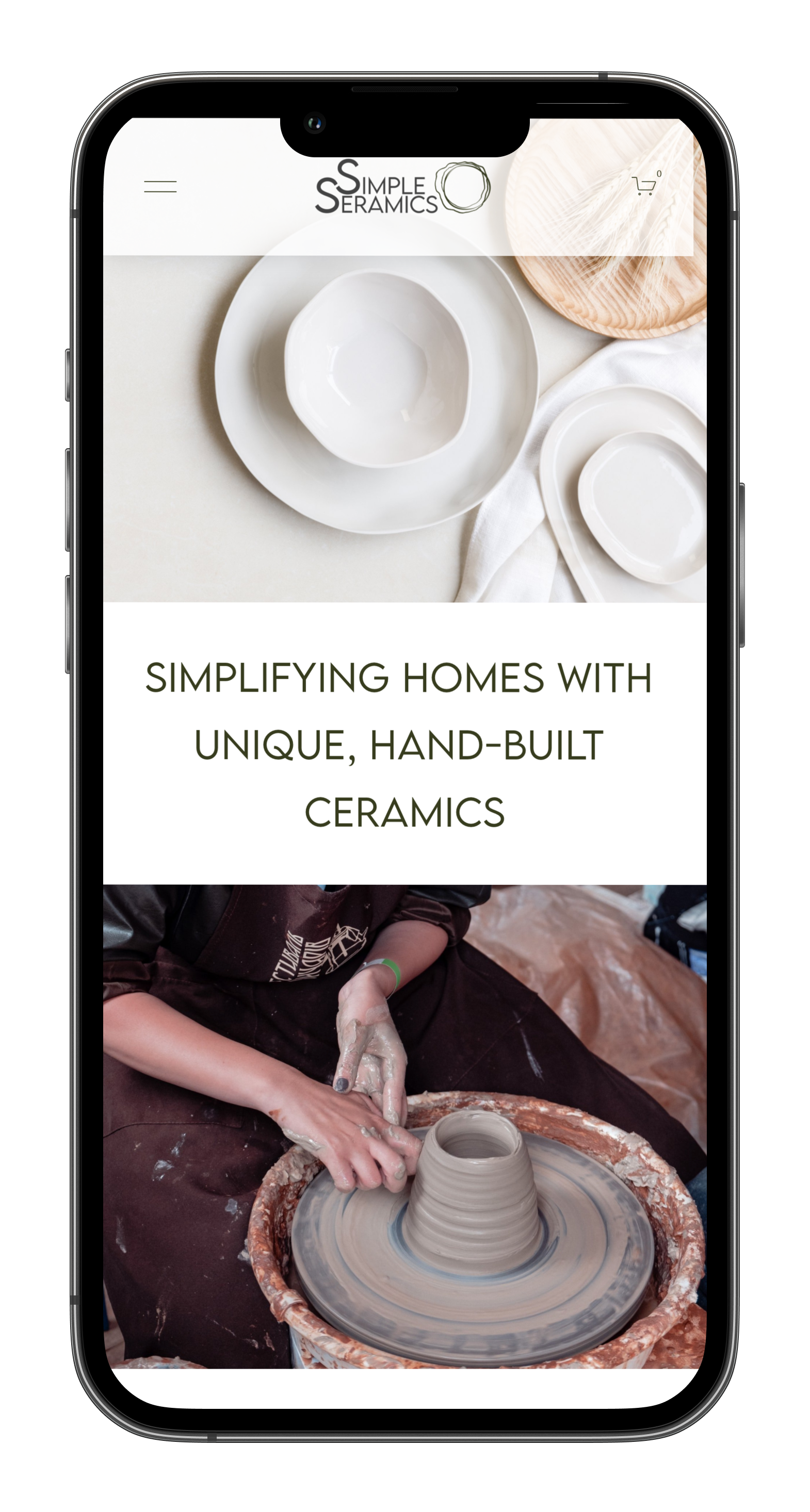 Web Designer Example of Ceramics Website