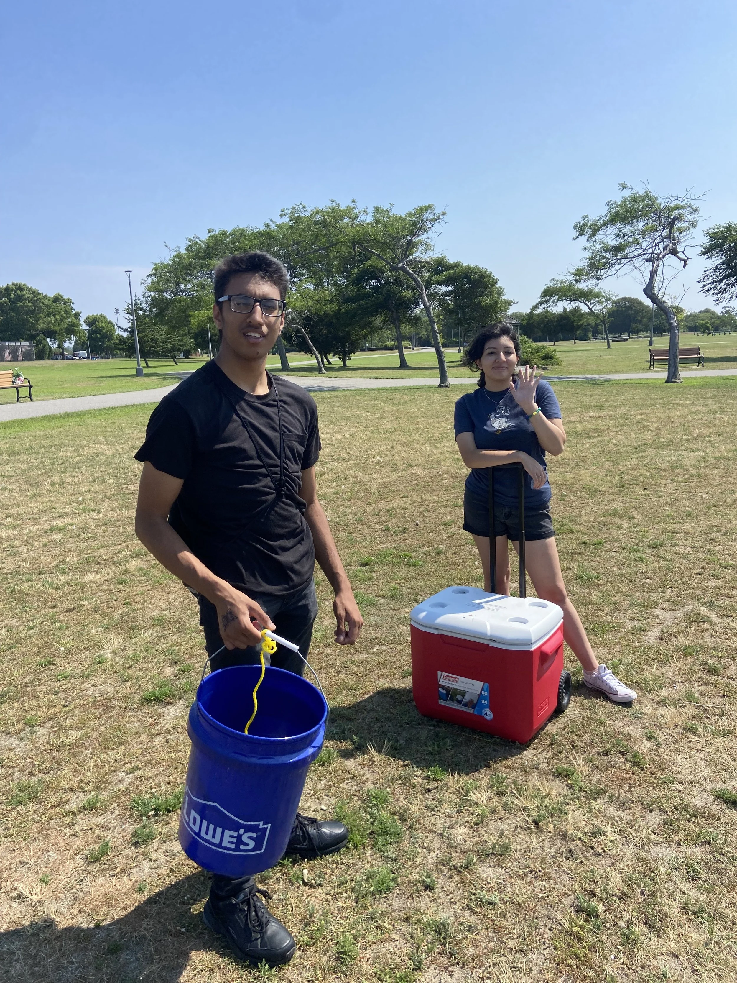 Samples collected and ready to process them at the lab.