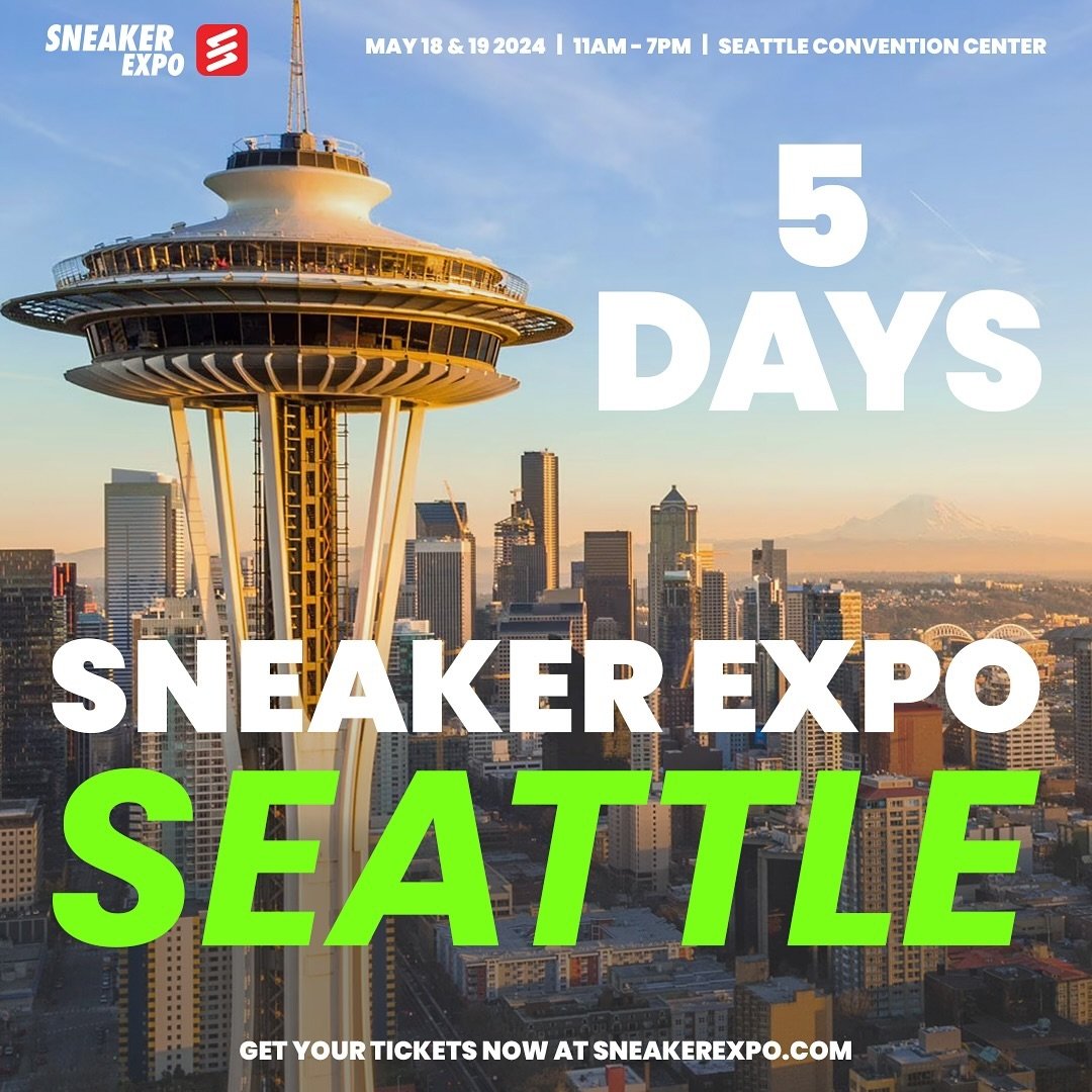 ❗️5 DAYS AWAY!❗️
Be ready to enjoy a fun-filled weekend of sneakers, vintage, collectibles, special guest, and more! 🤯🔥

📍Seattle Convention Center 
🗓️ May 18 - 19 | 11am - 7pm 
Get your tickets / vendor tables at Sneakerexpo.com

#sneakerexpo #s