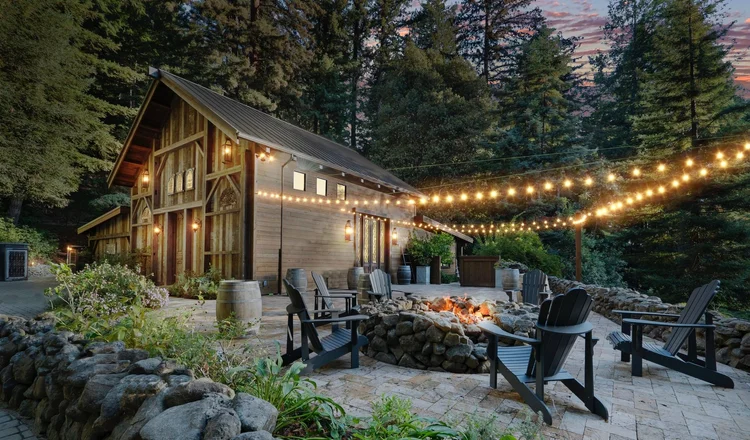 The Waterfall Lodge property among the redwoods