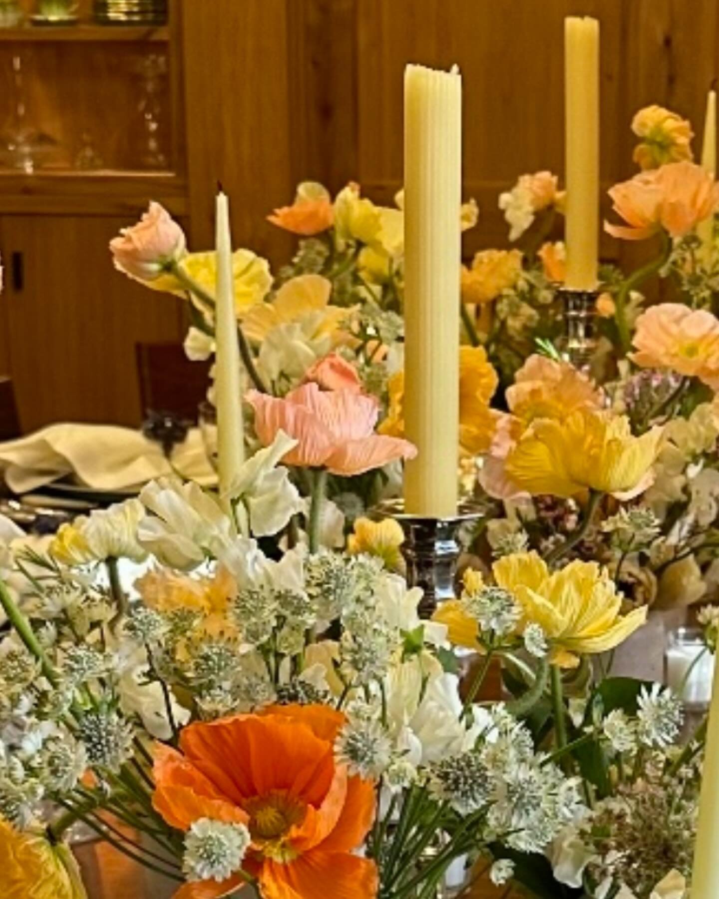 CPW My handy work ,,, table setting for a clients charity dinner #citymeals 
#huniforddesignstudio #flowerpower #springflowers