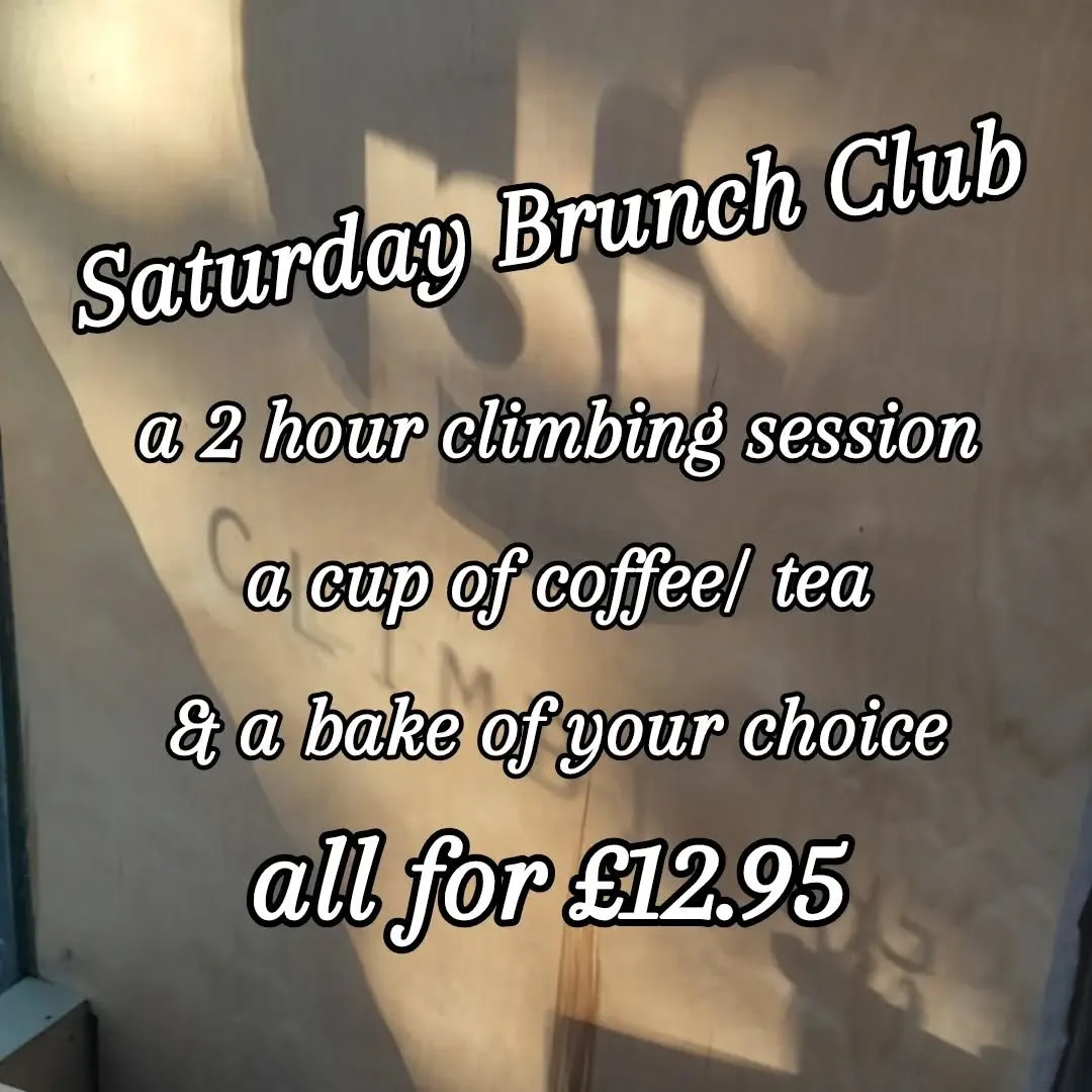 Introducing Saturday Brunch Club. A climbing session with a coffee/tea and a bake all for just &pound;12.95. Shoe &amp; Chalk hire included if you need it, too. 
Head to the website (link in bio ↖️) to book.
.
#climbing #coffee #bouldering #norwich
