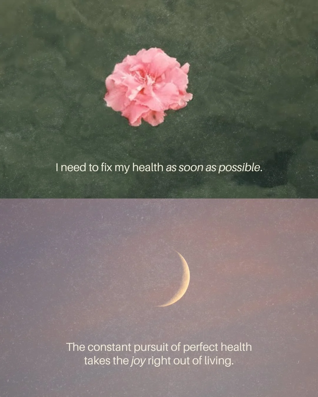 then and now
and a promise to continue evolving

The pursuit of &ldquo;health&rdquo; has often felt like chasing a moving target.

But what is it that I&rsquo;m actually chasing?

To be symptom-less?
To not experience discomfort?
To have a body that 