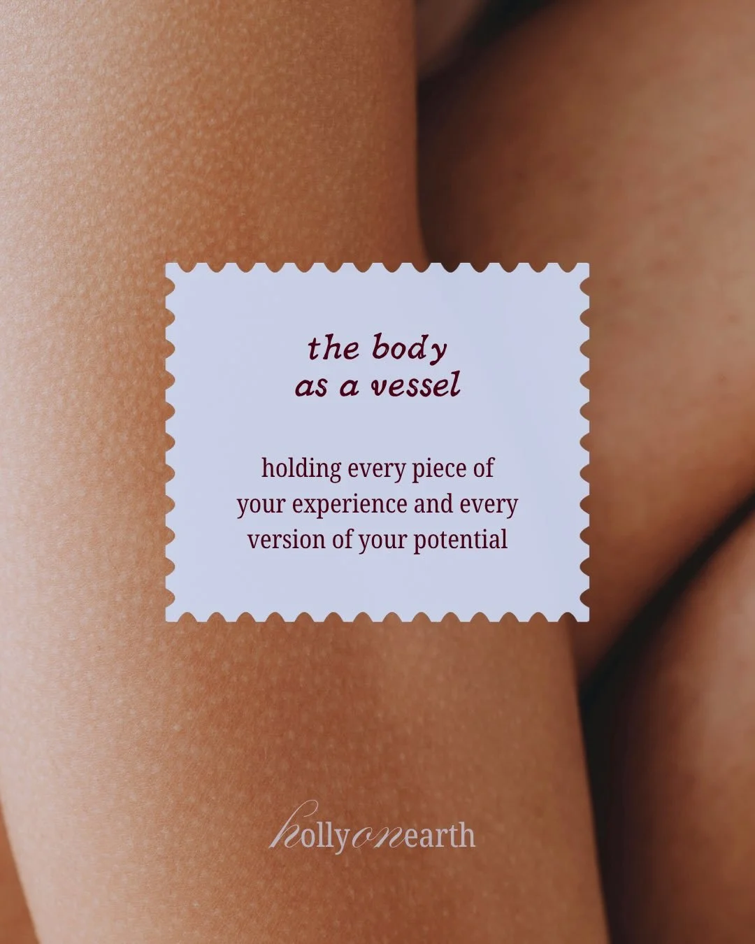 How do you relate to your body?

Is she separate from you?
Is she something you manage and control?
Are you curious about her messages?
Do you wish she was different?
Do you see all she has done for you?
Or all the ways she seemingly falls short?

Ma
