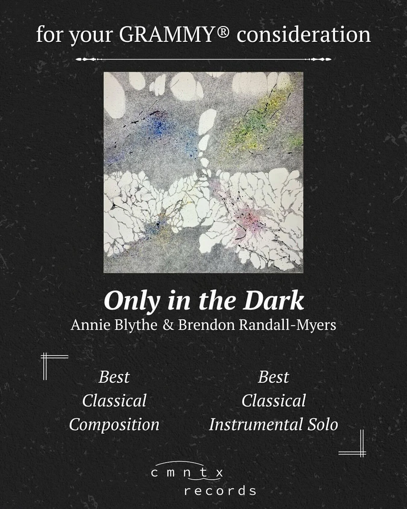 Annie Blythe &amp; Brendon Randall-Myers &ndash; &lsquo;Only in the Dark&rsquo; 
~ for your GRAMMY consideration ~