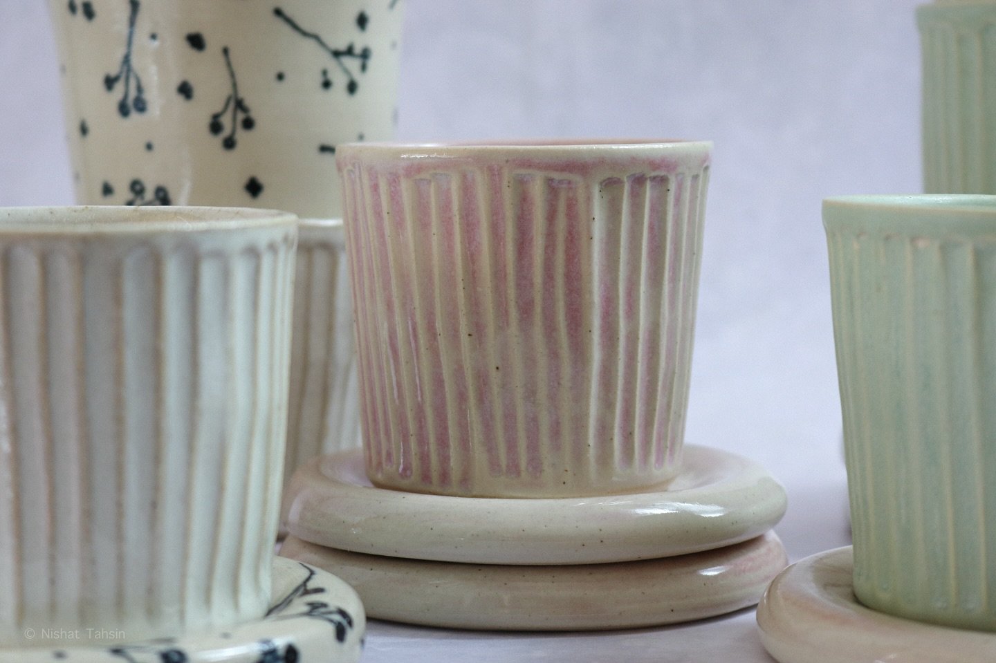 The ceramics I make are simple, functional, sometimes sculptural works that combine clean forms, a soft palette and sometimes hand drawn elements. Each piece is usually made on the potter&rsquo;s wheel out of stoneware clay and takes weeks of prepara
