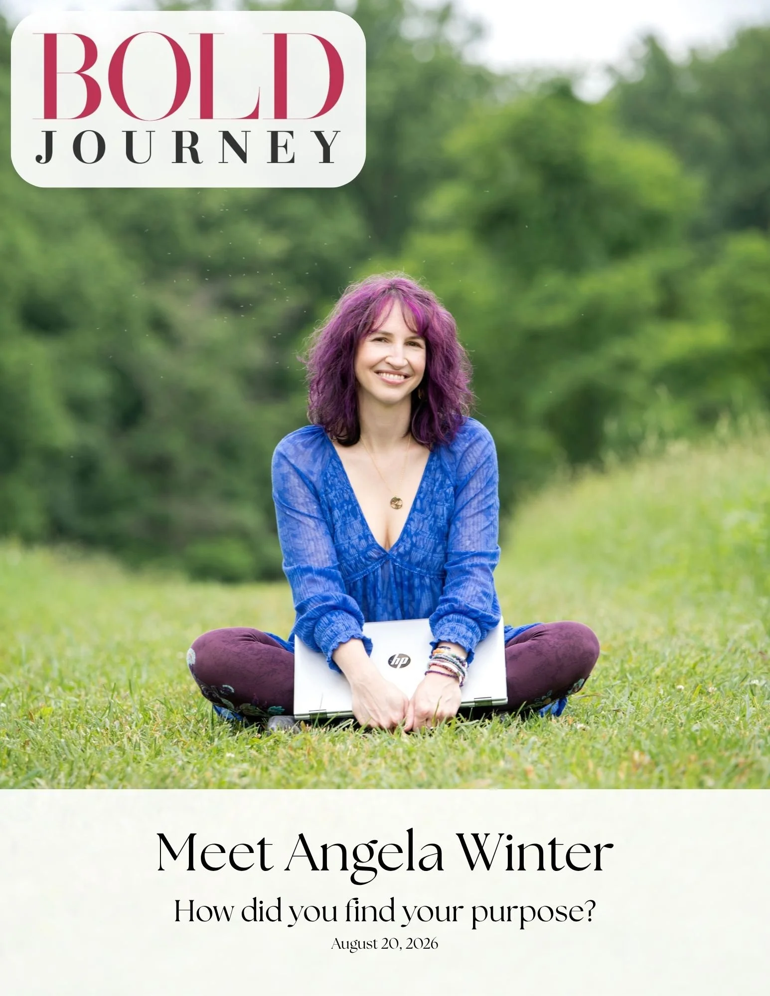 Bold Journey magazine interview with brand and website designer for multi-passionate people Angela Winter.