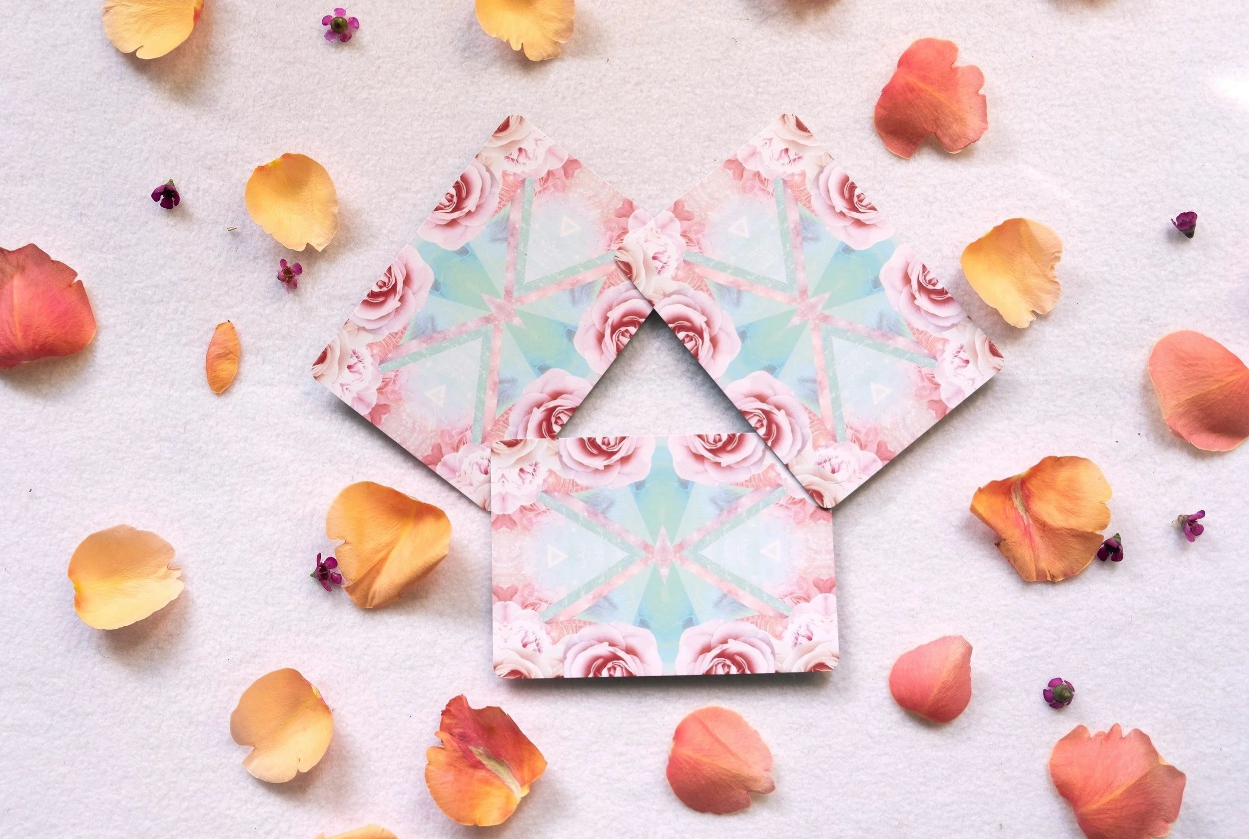 Three oracle cards for asynchronous intuitive reading for brand, business, and life.