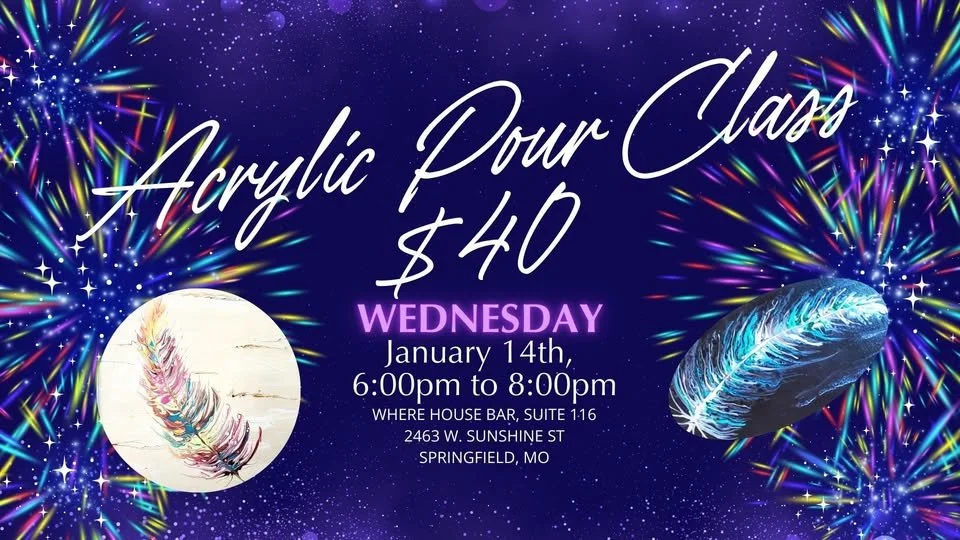 FEATHER SWIPE ACRYLIC POUR WORKSHOP