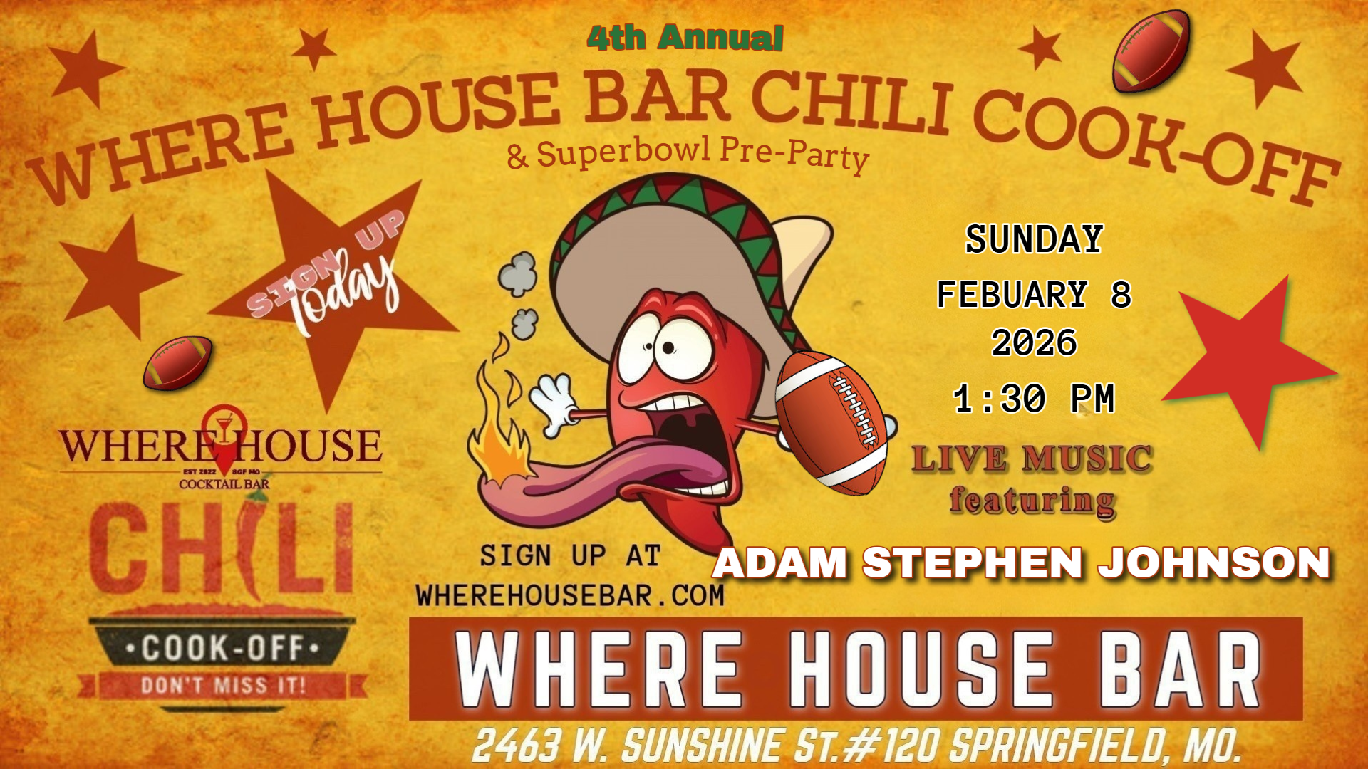 4th Annual WHERE HOUSE BAR CHILI COOK-OFF