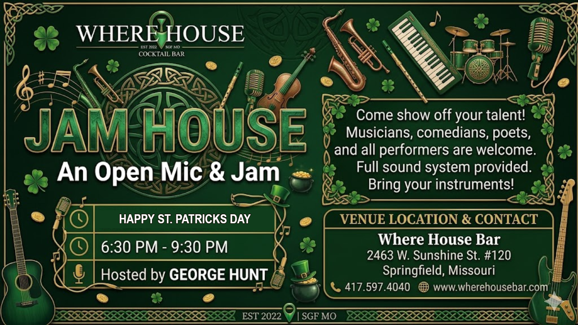 JAM HOUSE: Open Mic &amp; Jam
