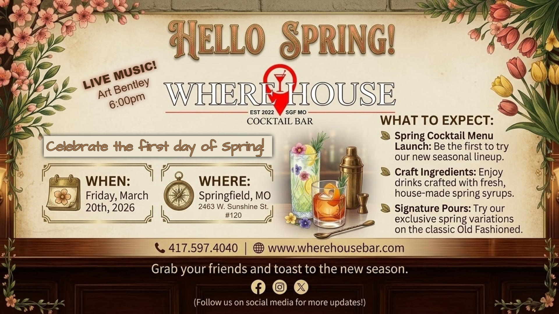 FIRST DAY OF SPRING - Spring Cocktail Menu Launch