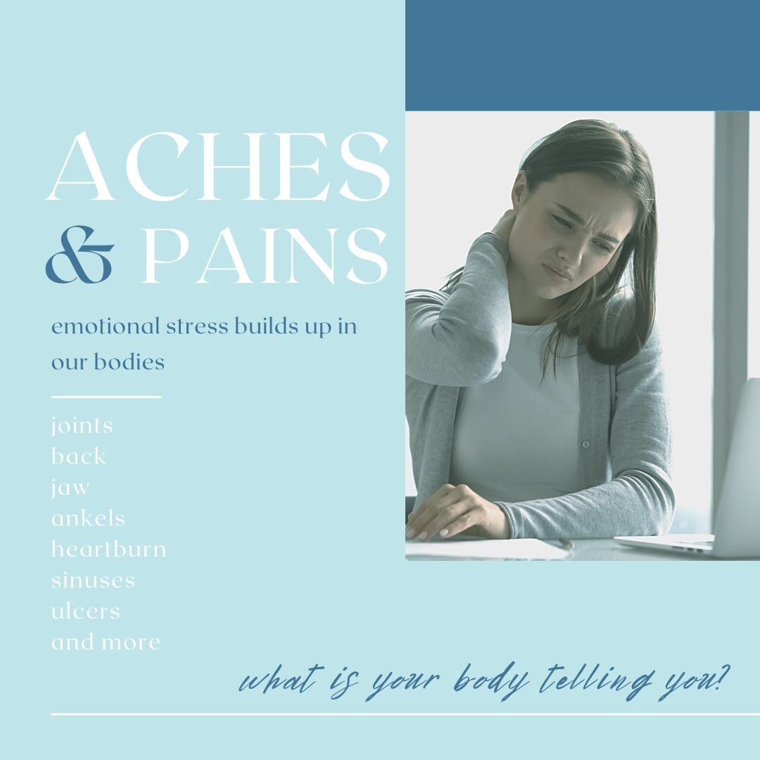 ⁠
⁠What are your body aches and pains telling you?⁠
⁠
Sometimes if we have lived with chronic emotional stress, from trauma or other upsetting events and experiences, for a long time that emotional stress builds up in our bodies and eventually begins