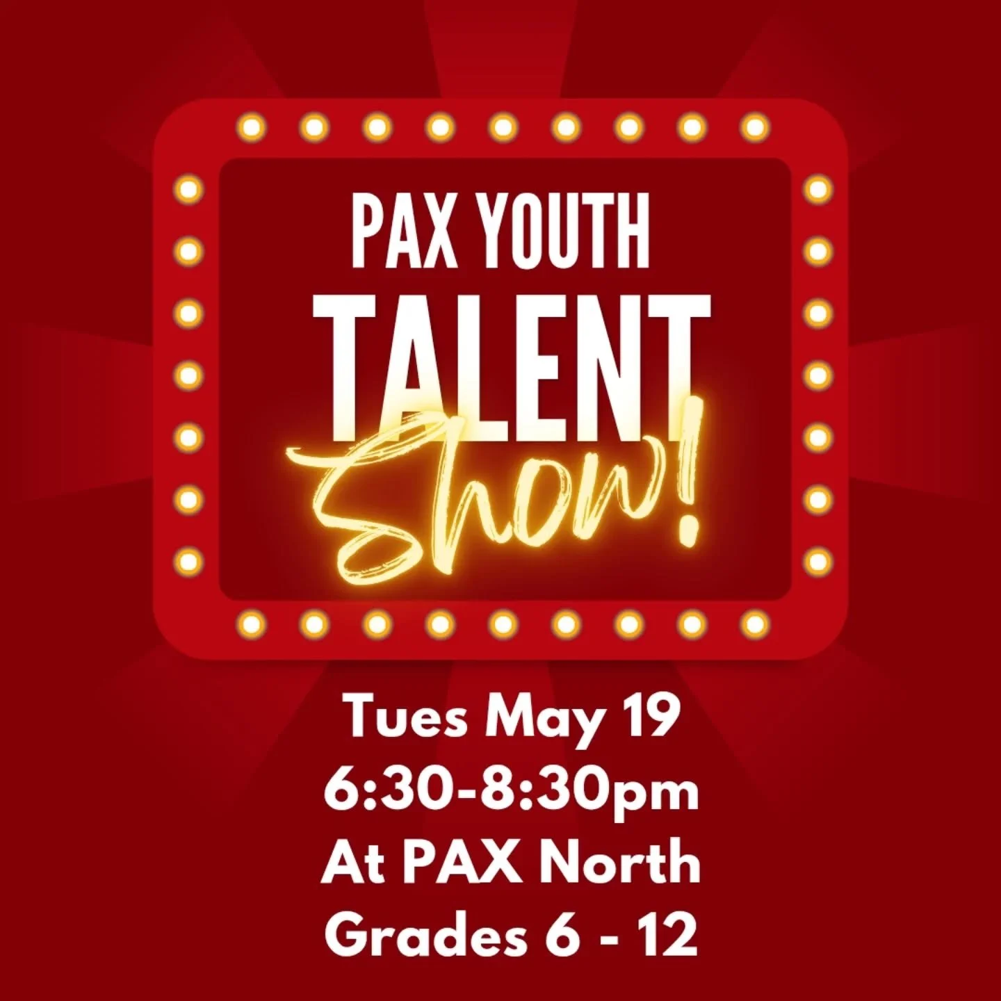 Tap dancing 🩰, turtle taming 🐢, or rattling off long words! If you're in grades 6-12, bring your talents to youth group tonight! Starts at 6:30, see ya there!
