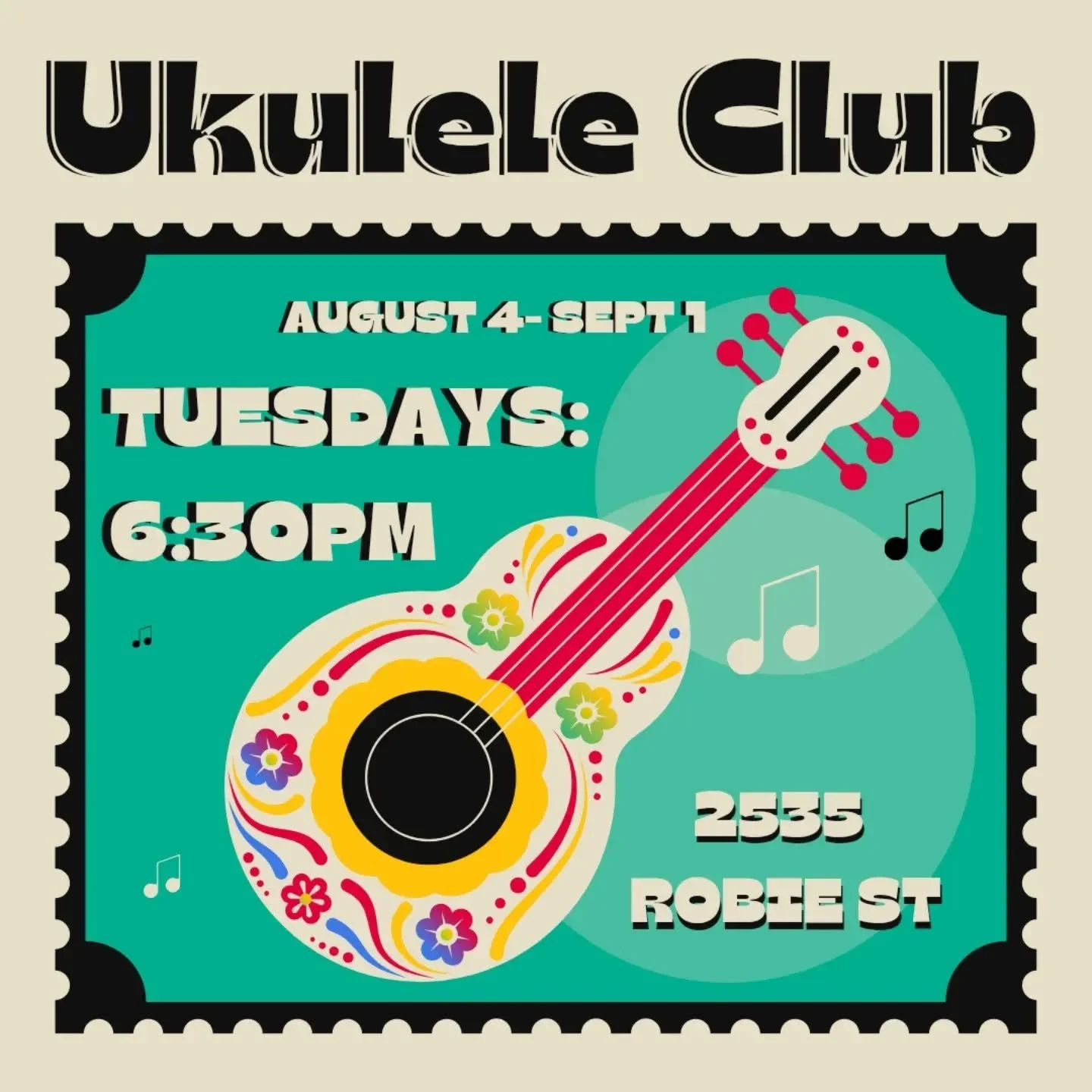 Starting next week Tuesday: Ukulele Club! 🎵
Come learn, come jam, come hang out! 
Bring a uke if you've got one, or there will be a couple to use there.