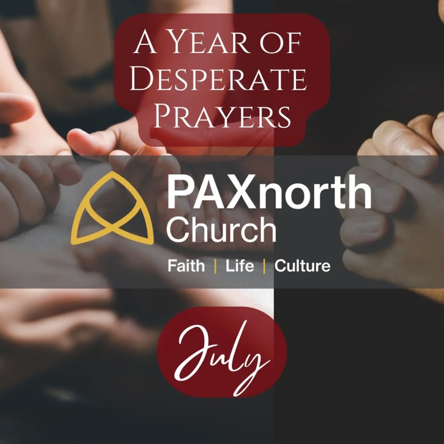 Upcoming at PAX: 
2 Tuesdays left for Conversation Cafe
Thursday's: Continued Discovery Bible Study in Centre Burlington 
This Sunday: Desperate Prayer service 
And Save the Date for a cool conference happening in October at PAX: the world at your do