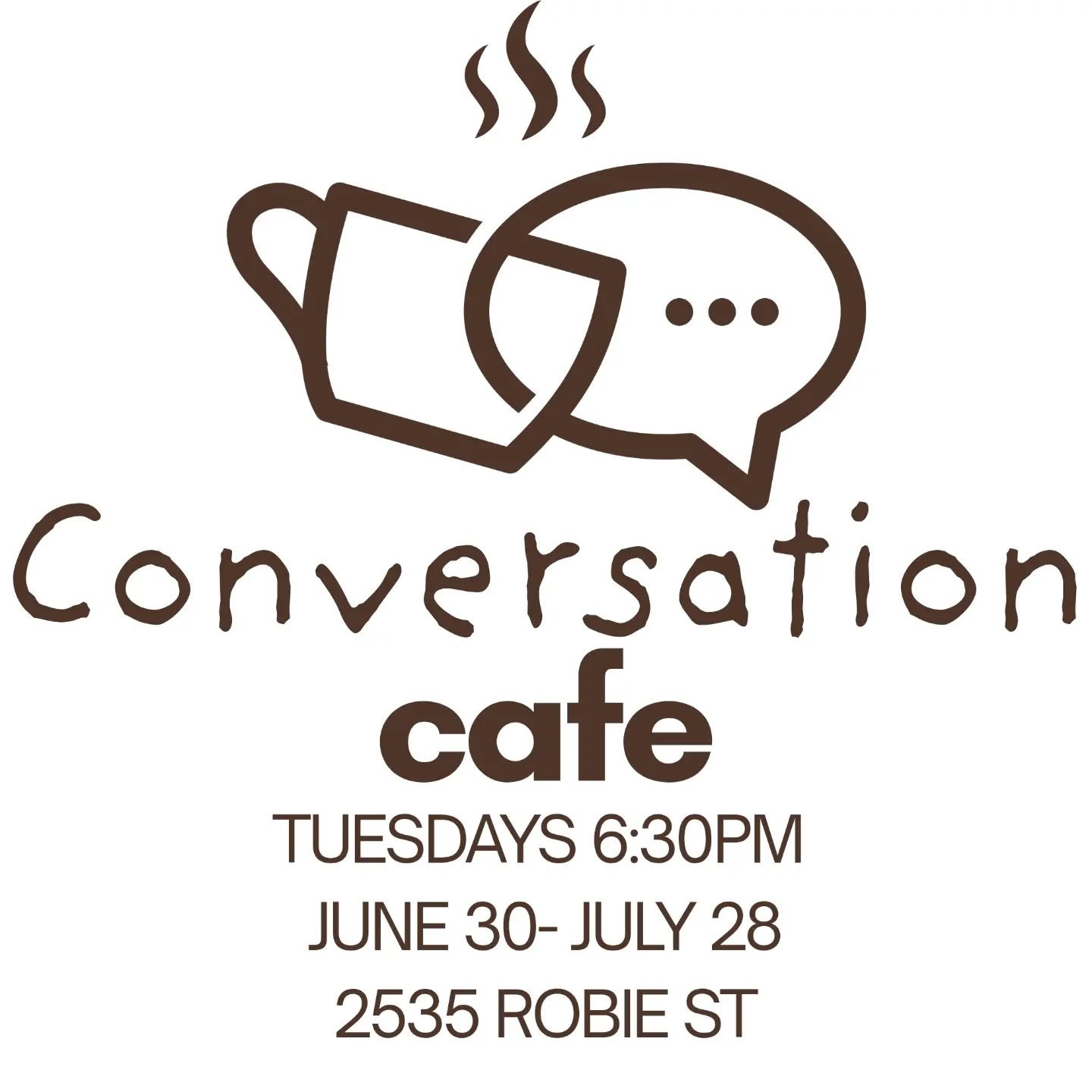 Practice your conversational English in a small group setting, every Tuesday starting today till July 28. 

DM if you need more information!