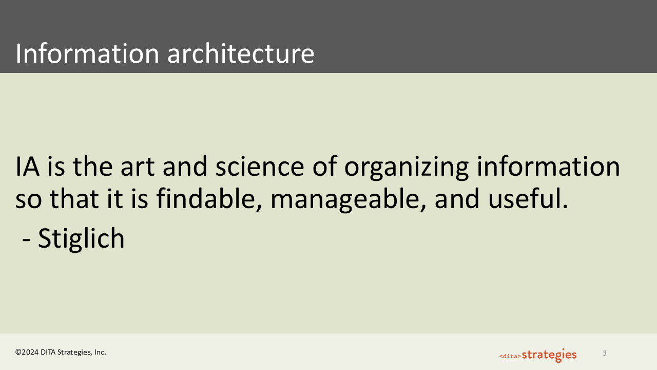 Slide 3: Information architecture