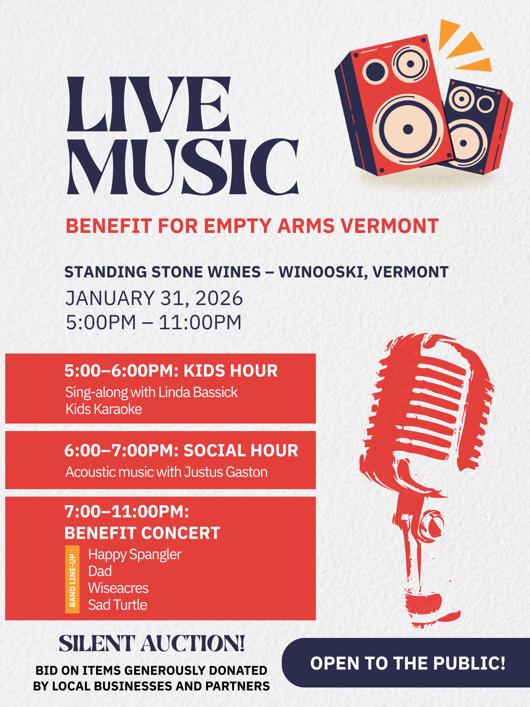Live Music Benefit for Empty Arms Vermont